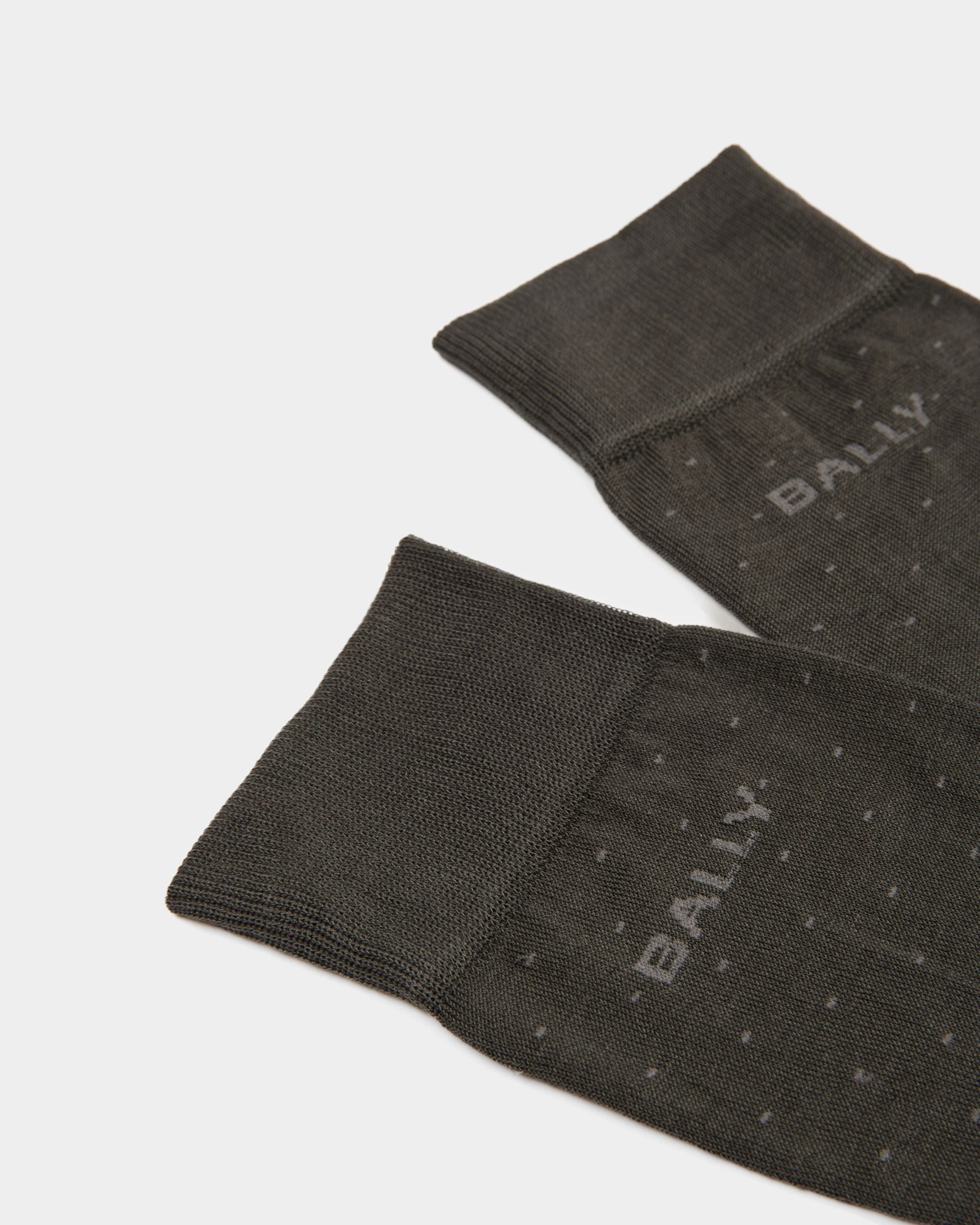 Bally Global - Ribbed Logo Socks In Gray Cotton Mix - Grey
