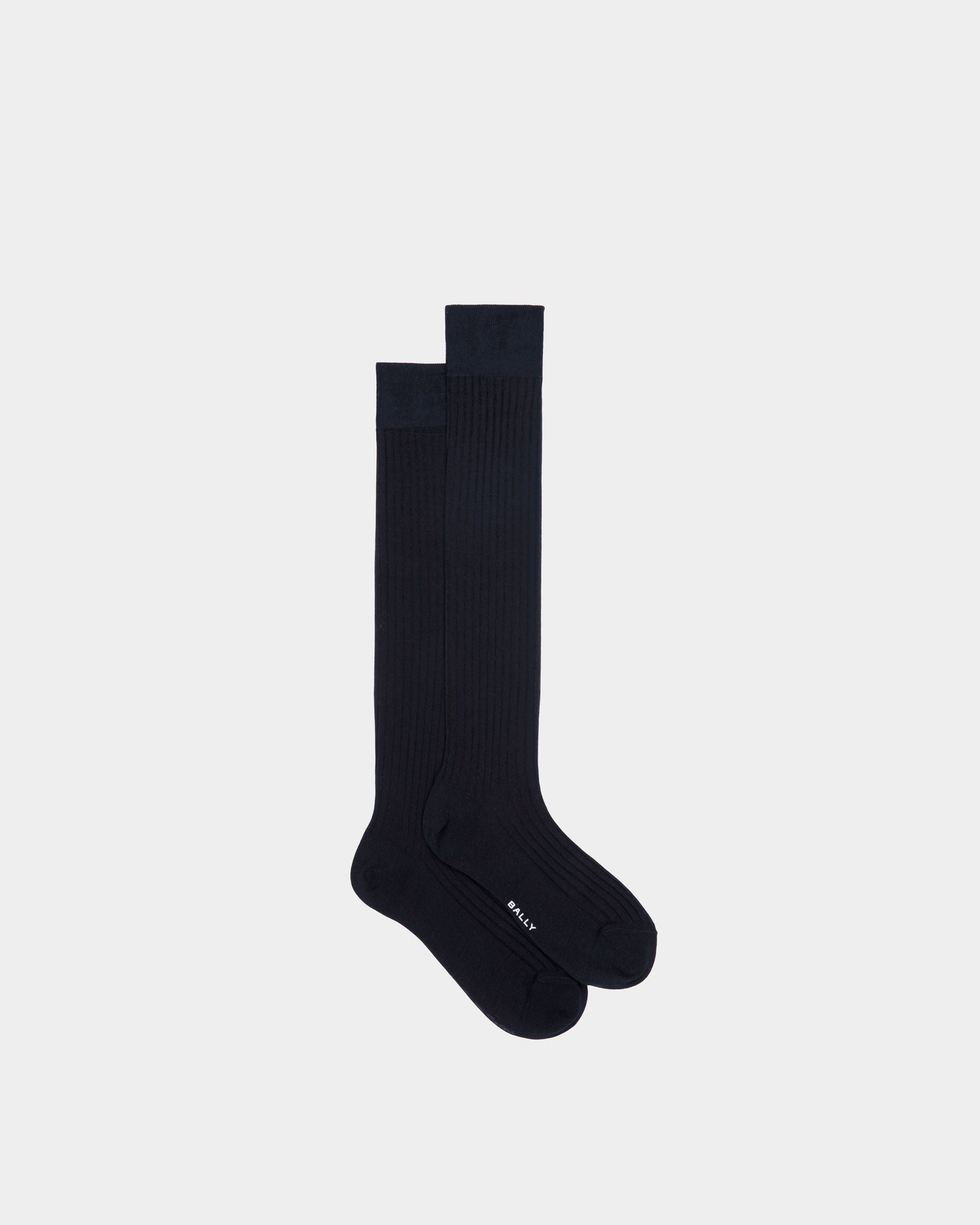 Bally Global - Socks In Navy Blue Cotton - Azul