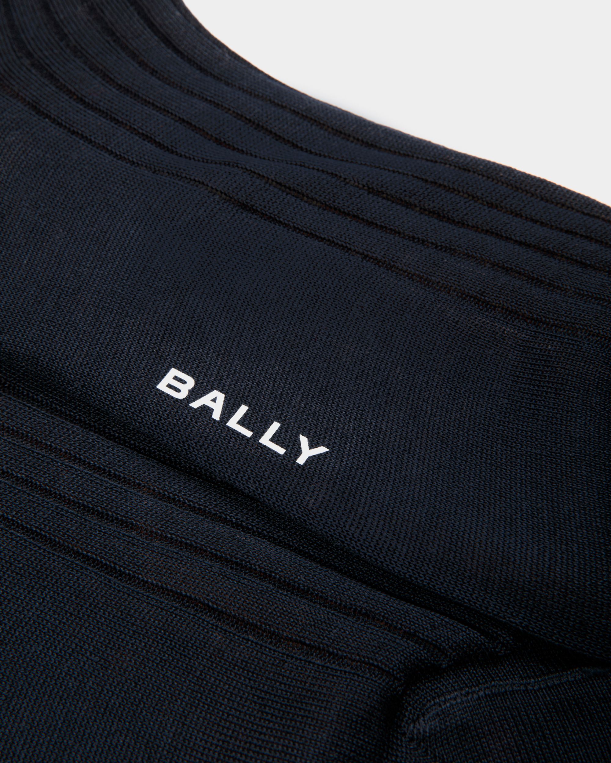 Bally Global - Socks In Navy Blue Cotton - Azul