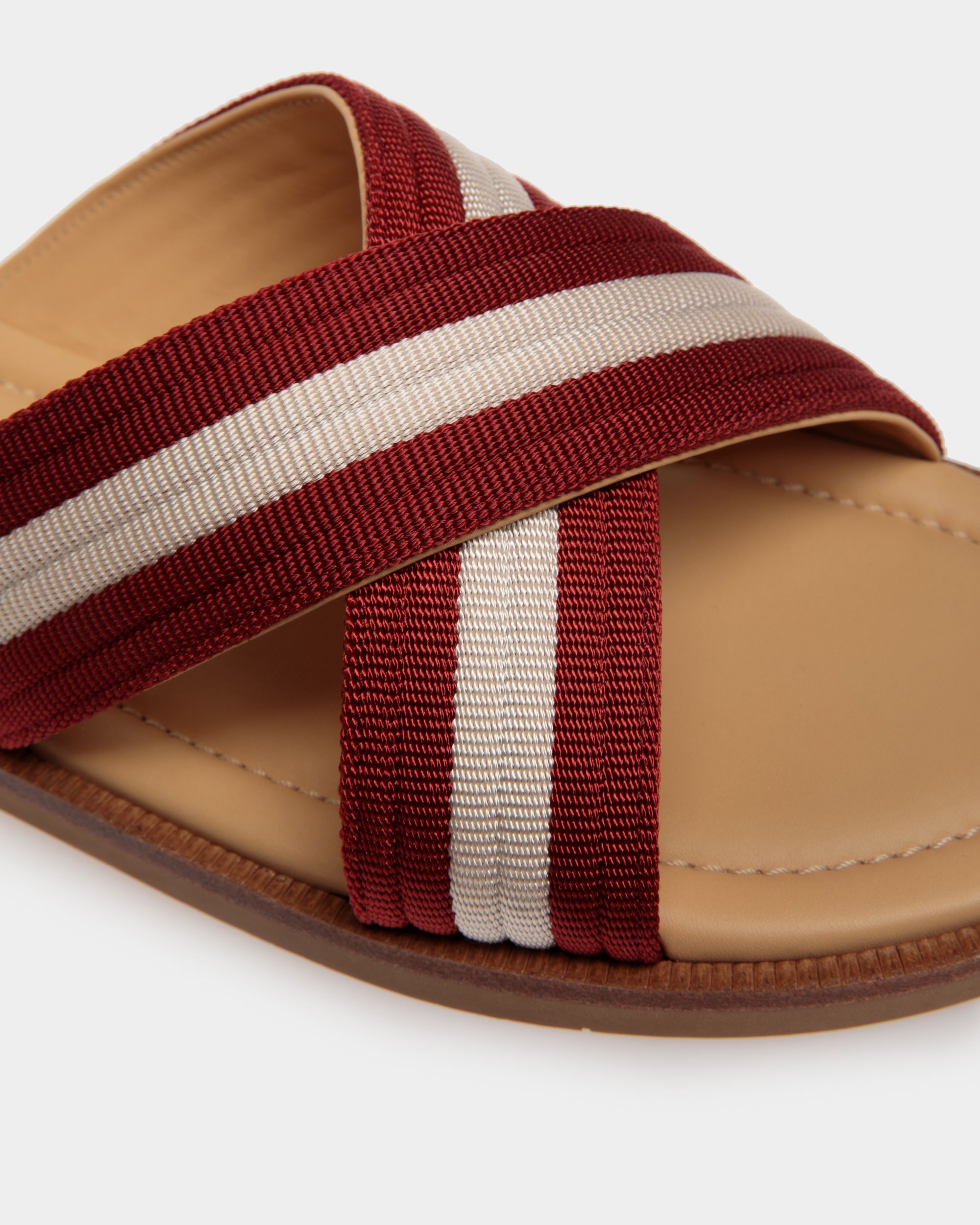 Bally Global - Glide Sandal in Red and White Nylon - Multicolor