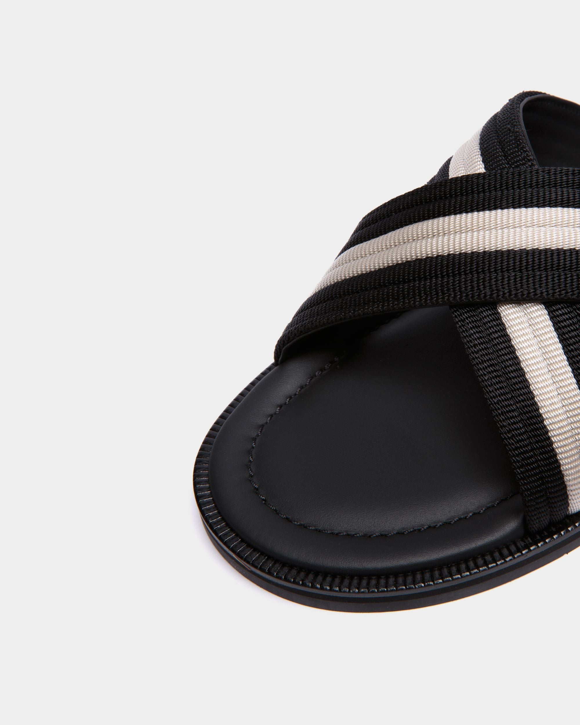Bally Global - Glide Sandal in Black and White Nylon - Multicolor