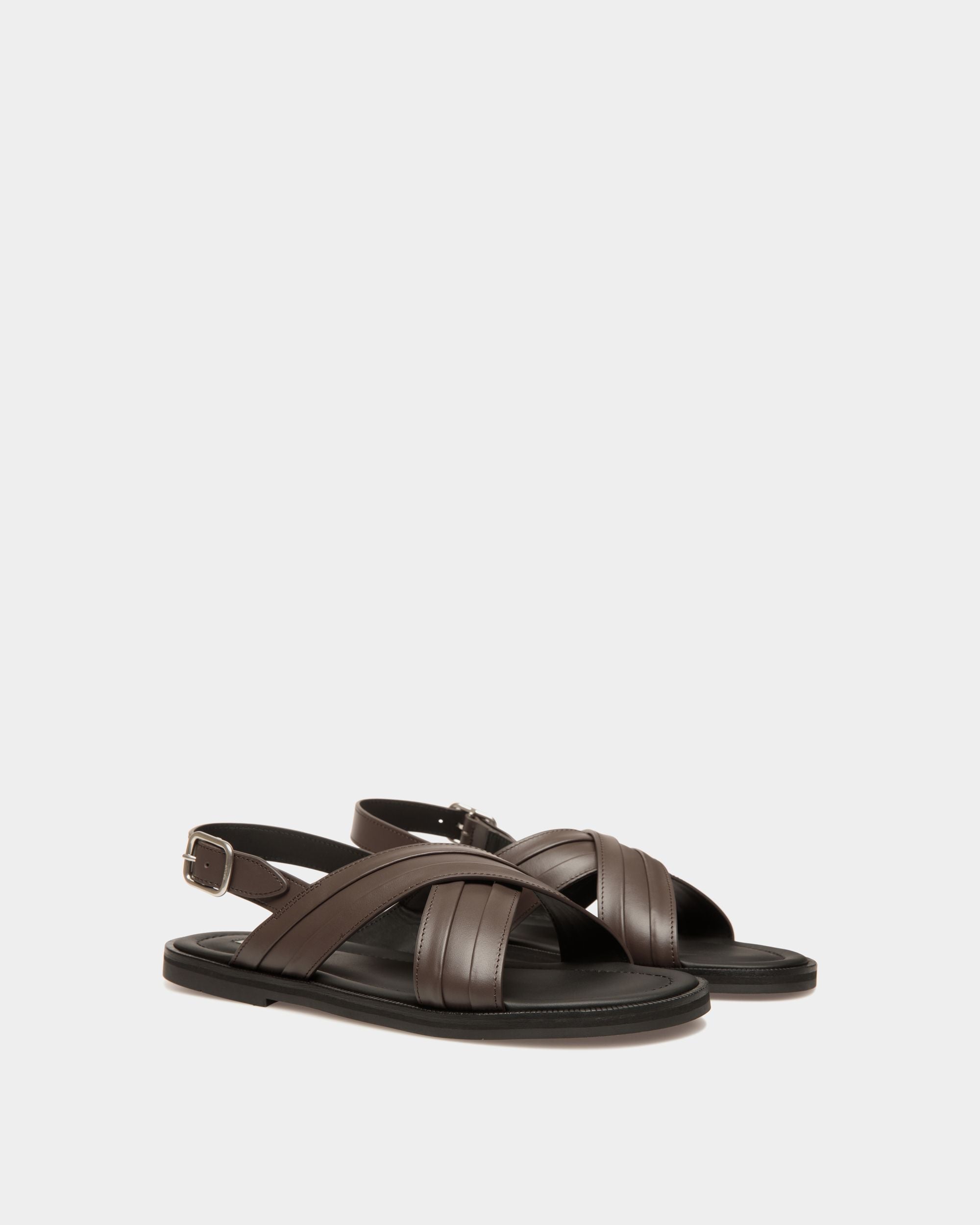 Bally Global - Glide Sandal In Ebano Leather - Brown