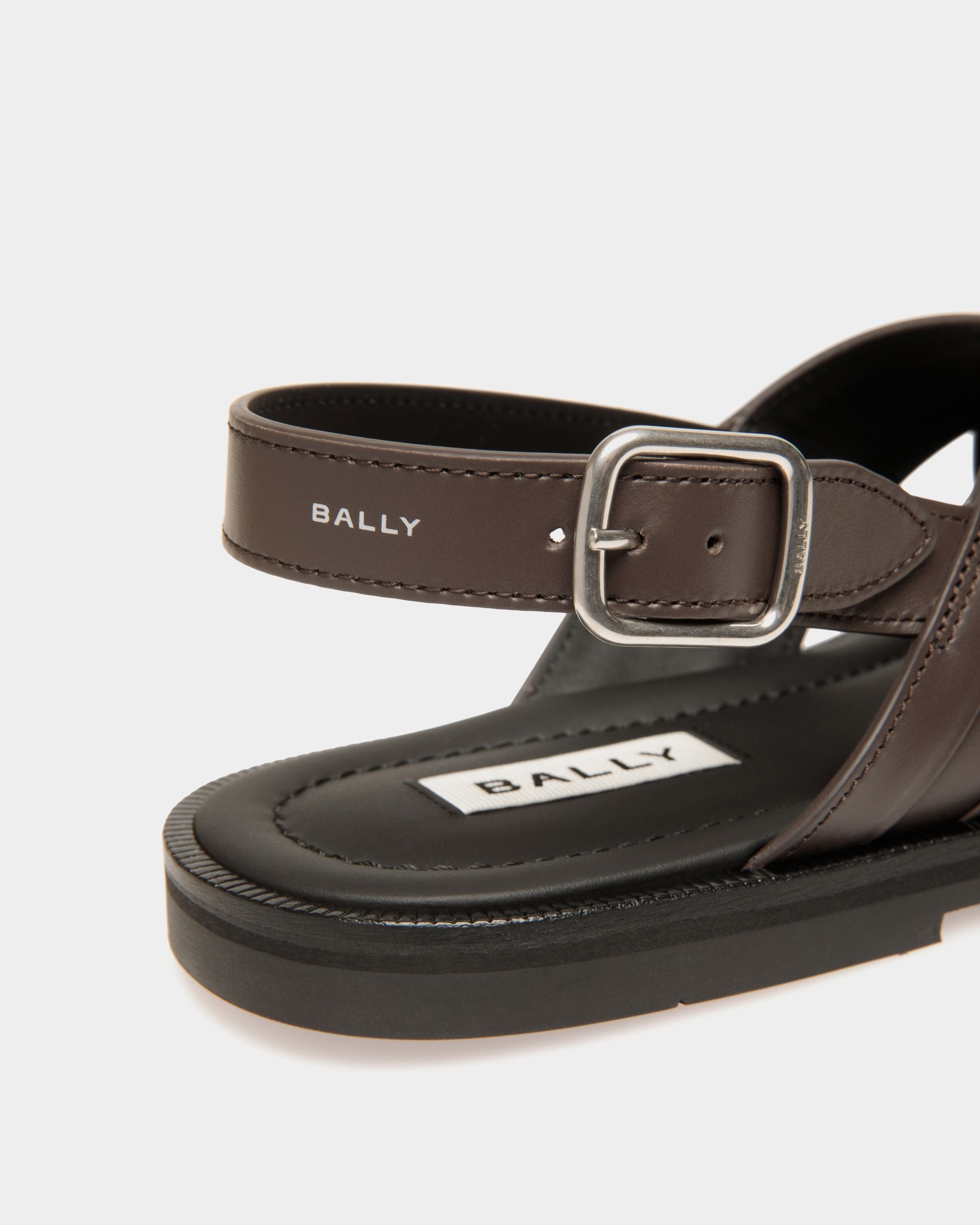Bally Global - Glide Sandal In Ebano Leather - Brown