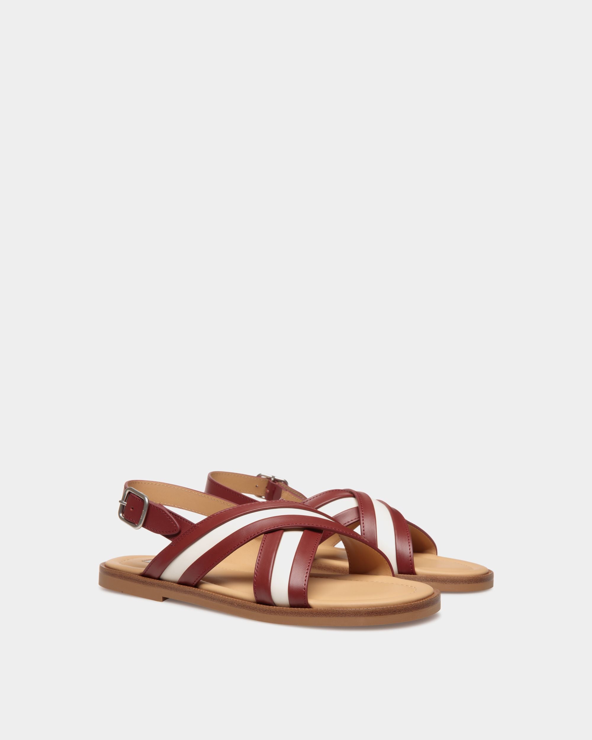 Bally Global - Glide Sandal In Red and White Leather - Multicolor