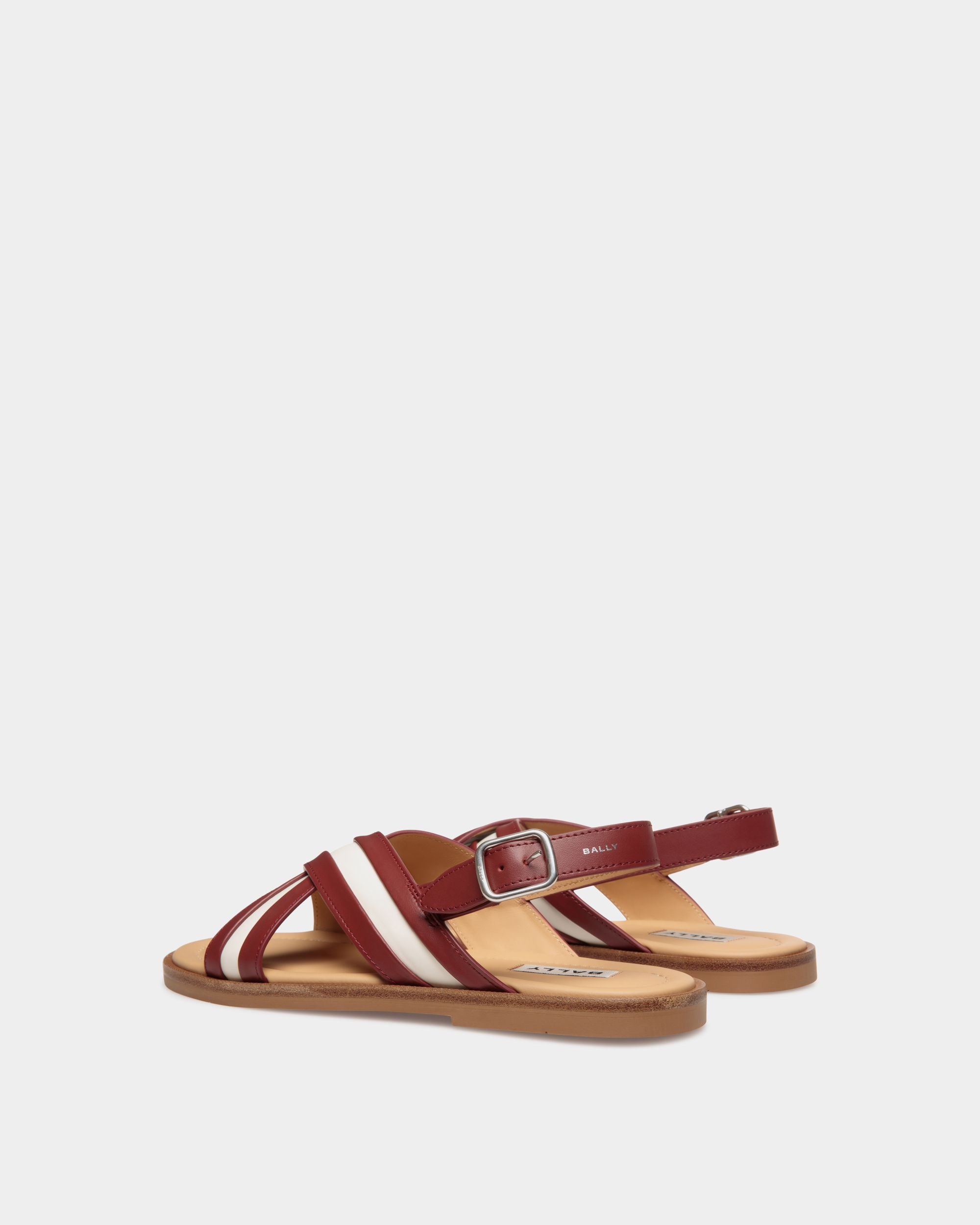 Bally Global - Glide Sandal In Red and White Leather - Multicolor