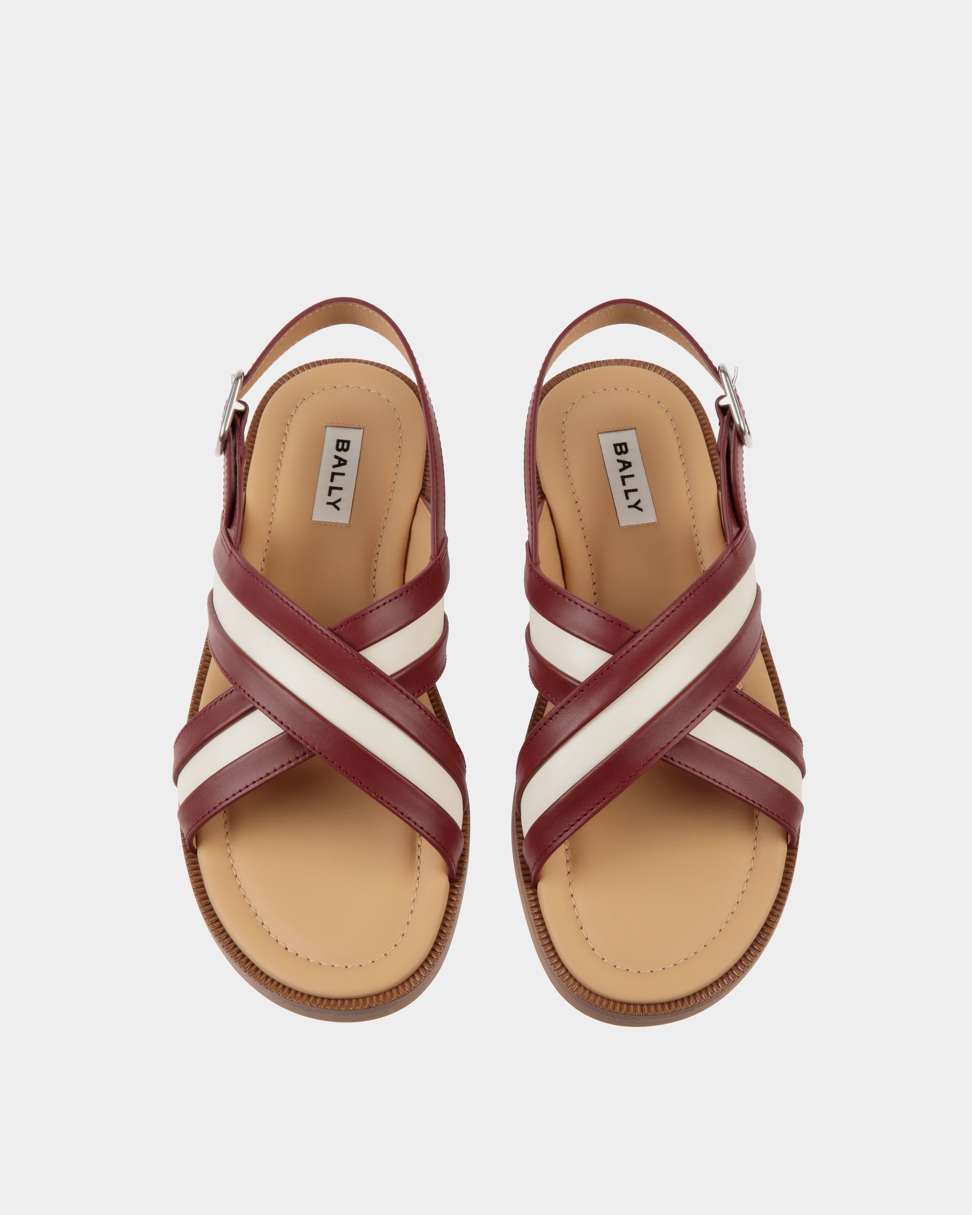 Bally Global - Glide Sandal In Red and White Leather - Multicolor