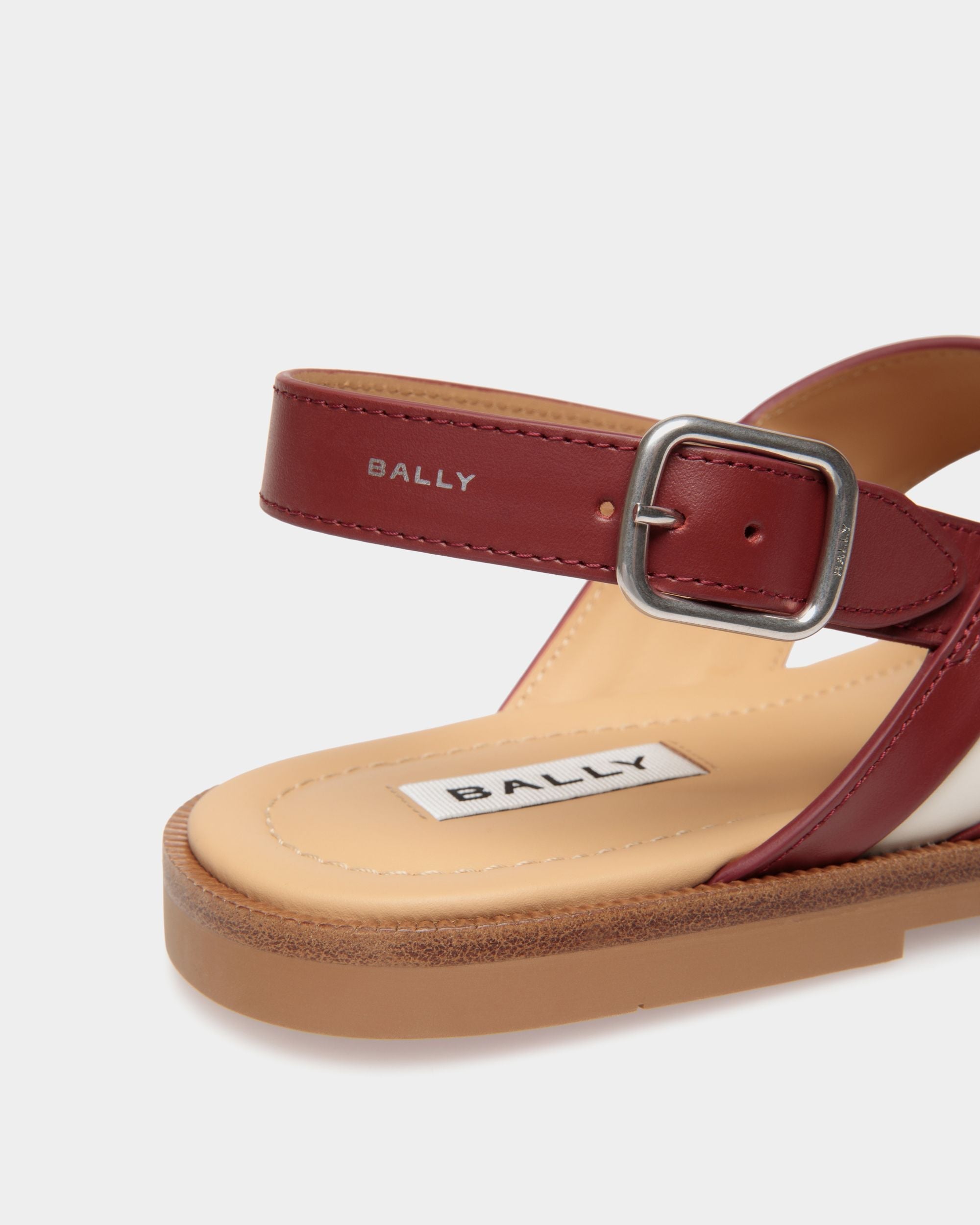 Bally Global - Glide Sandal In Red and White Leather - Multicolor
