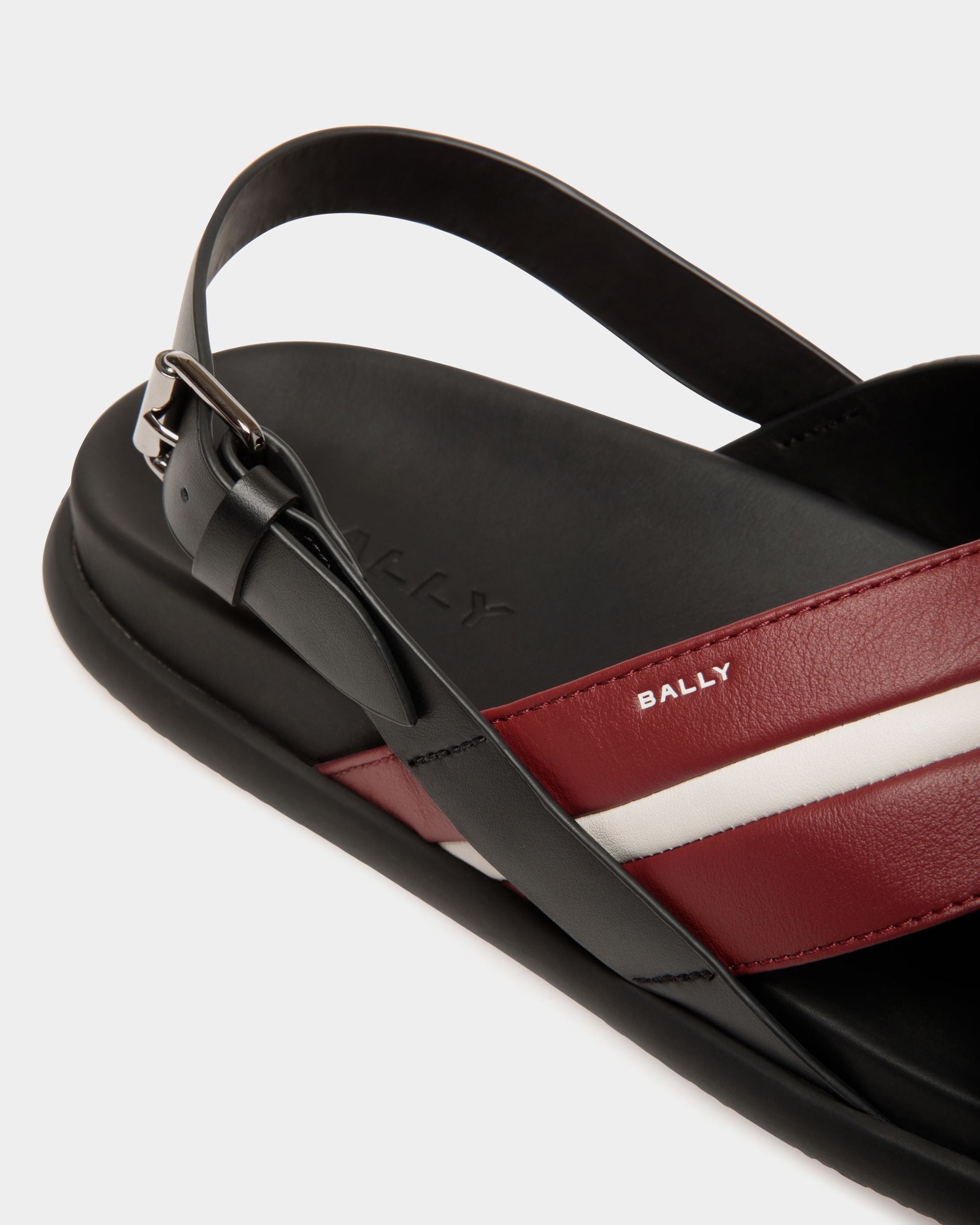 Bally Global - Newport Sandal in Black And Red Leather - Black