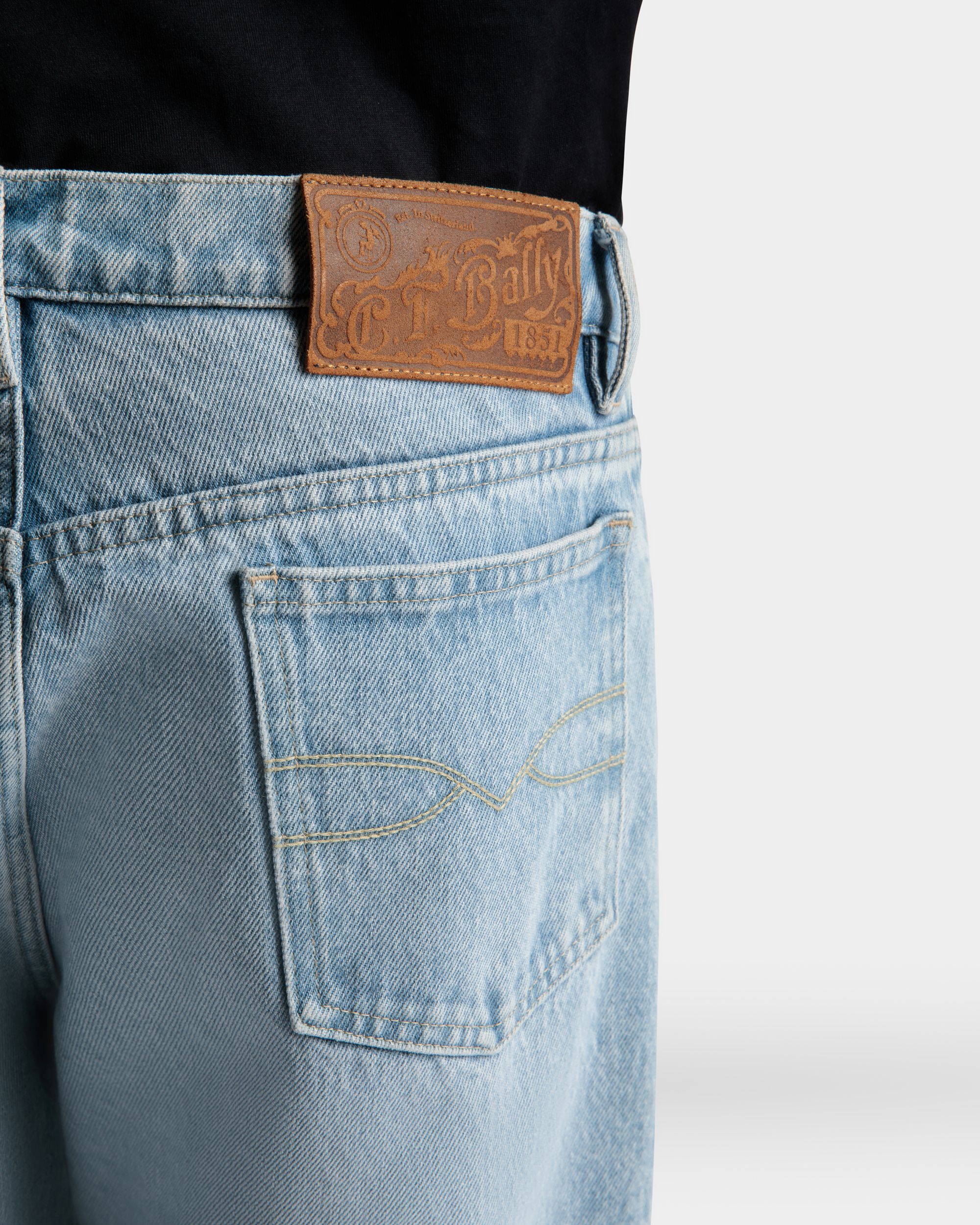 Bally Global - Denim Pants In Light Indigo Cotton - Blue