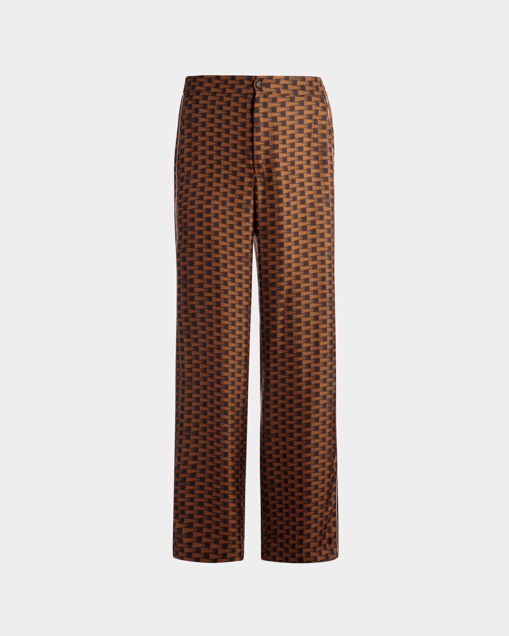 Bally Global - Pennant Print Pants In Brown Silk - Brown