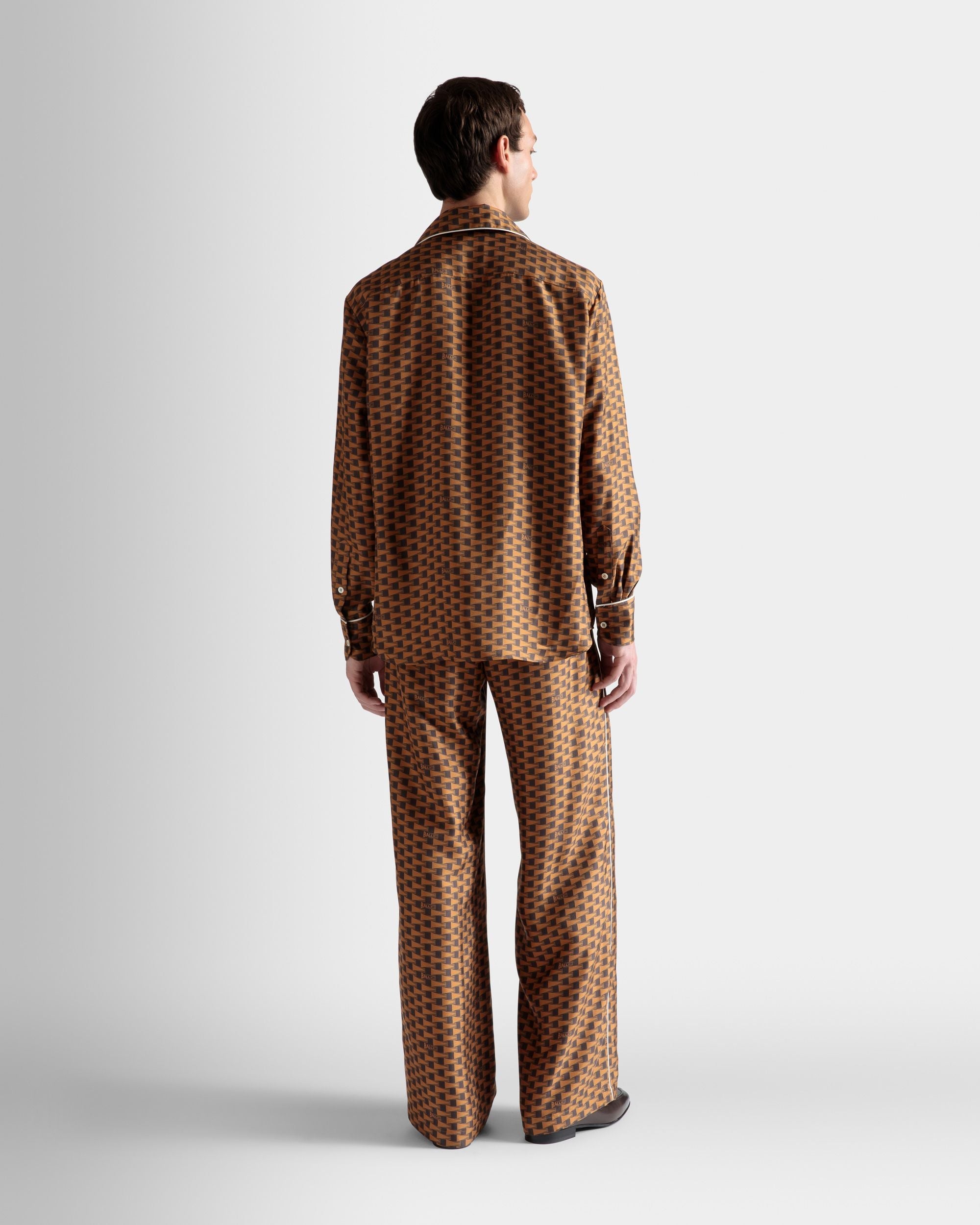 Bally Global - Pennant Print Pants In Brown Silk - Brown