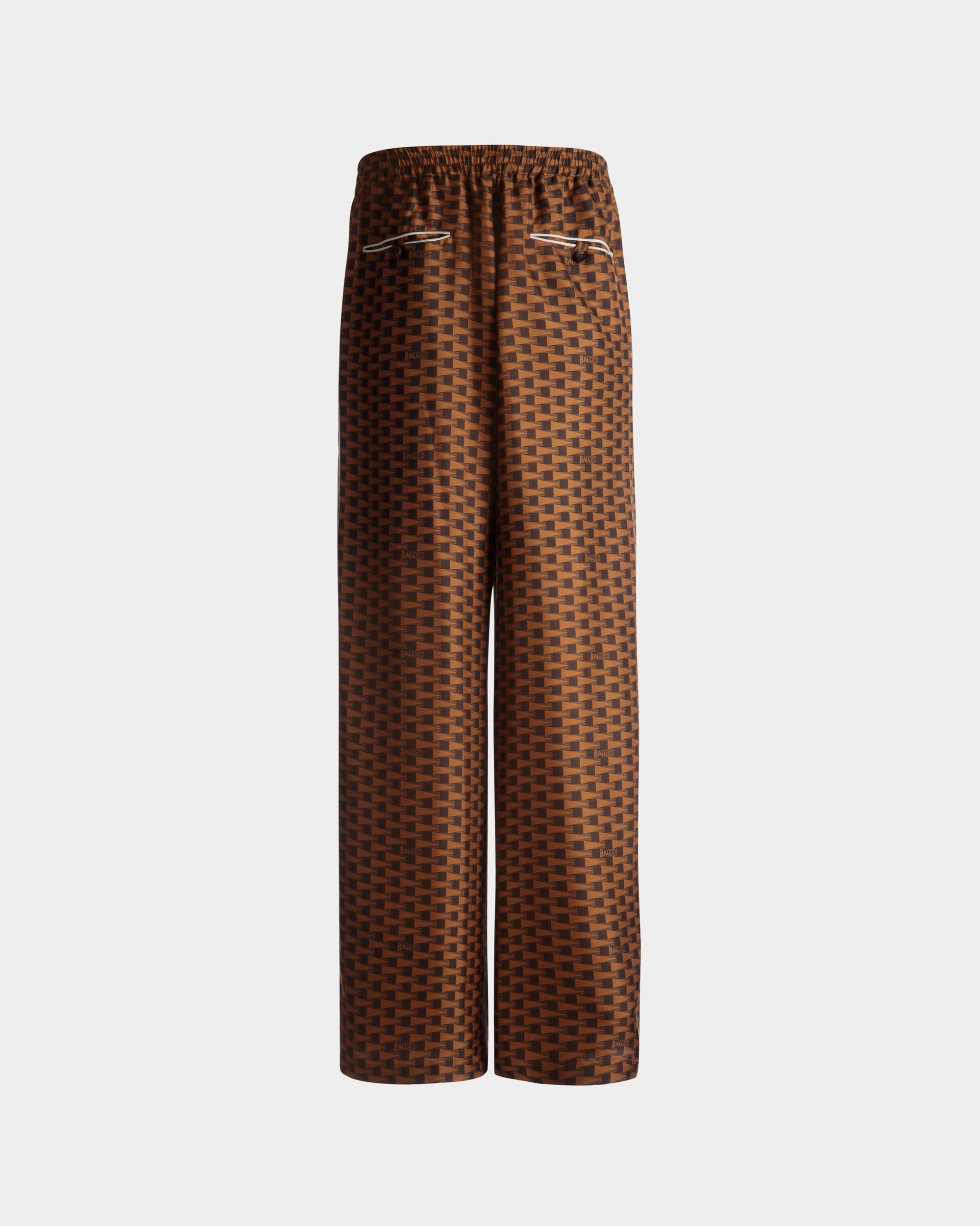 Bally Global - Pennant Print Pants In Brown Silk - Brown