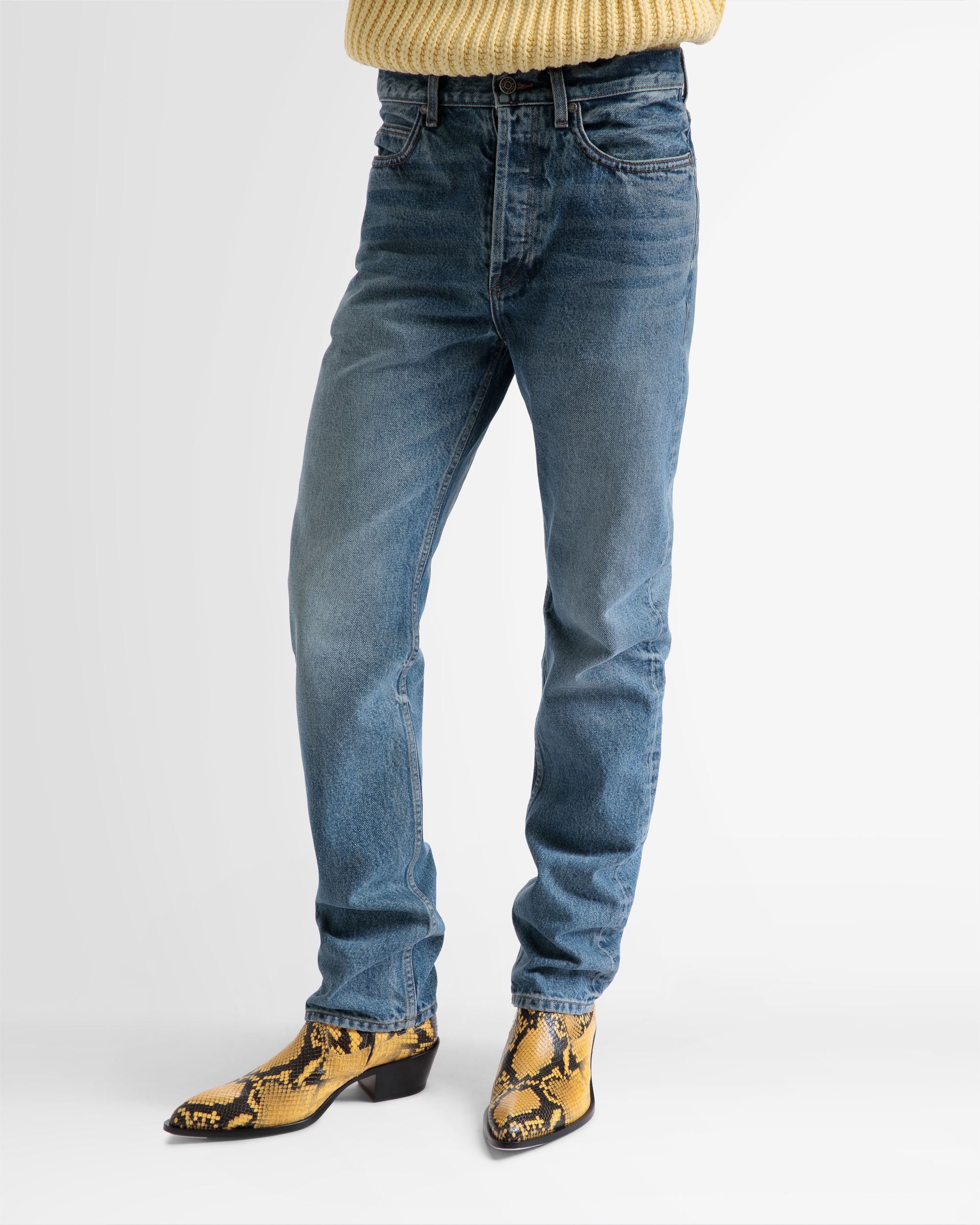 Bally Global - Pantalones Rectos De Denim Azul - Azul