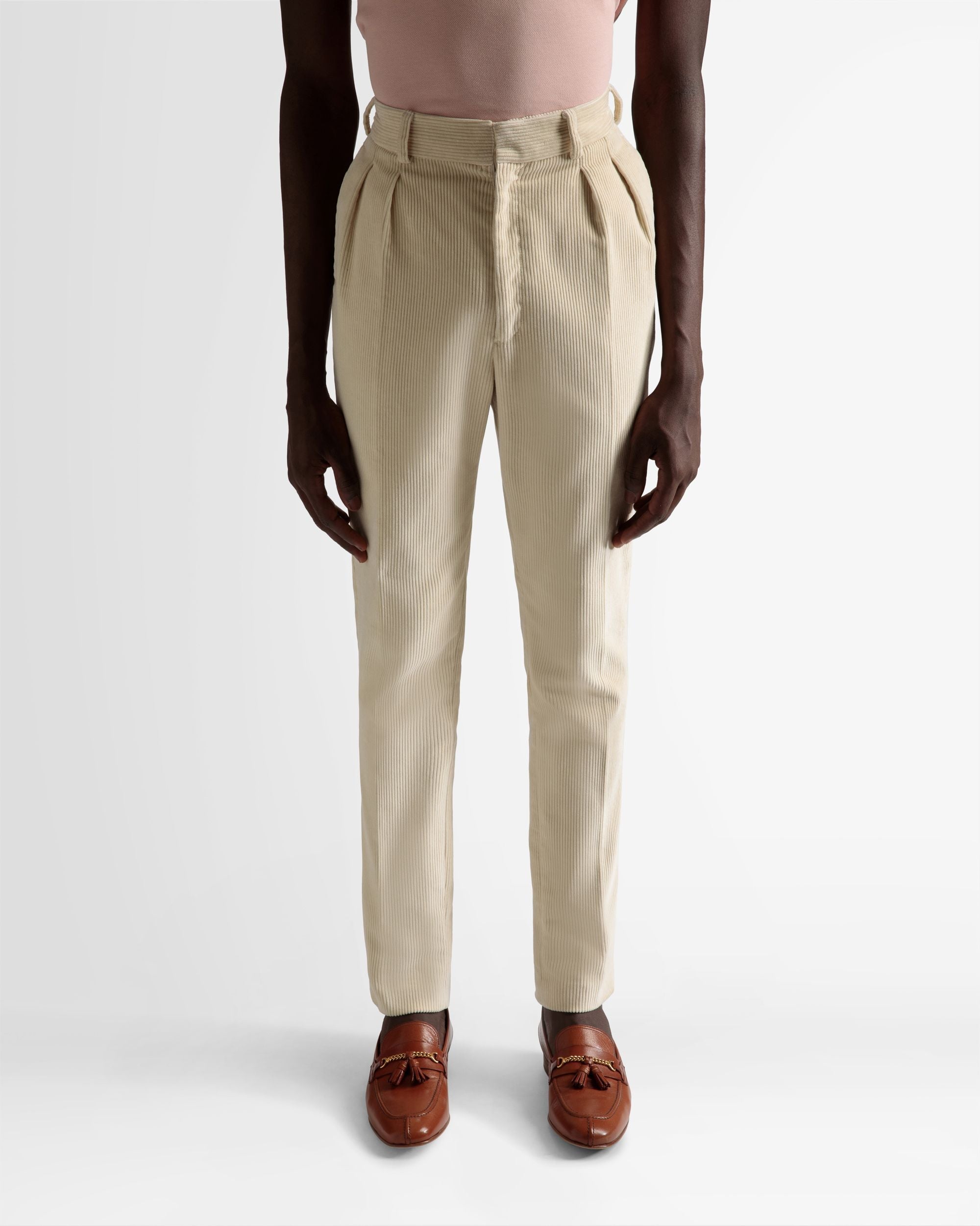 Bally Global - Tailored Straight Leg Pants In Bone Wool - White