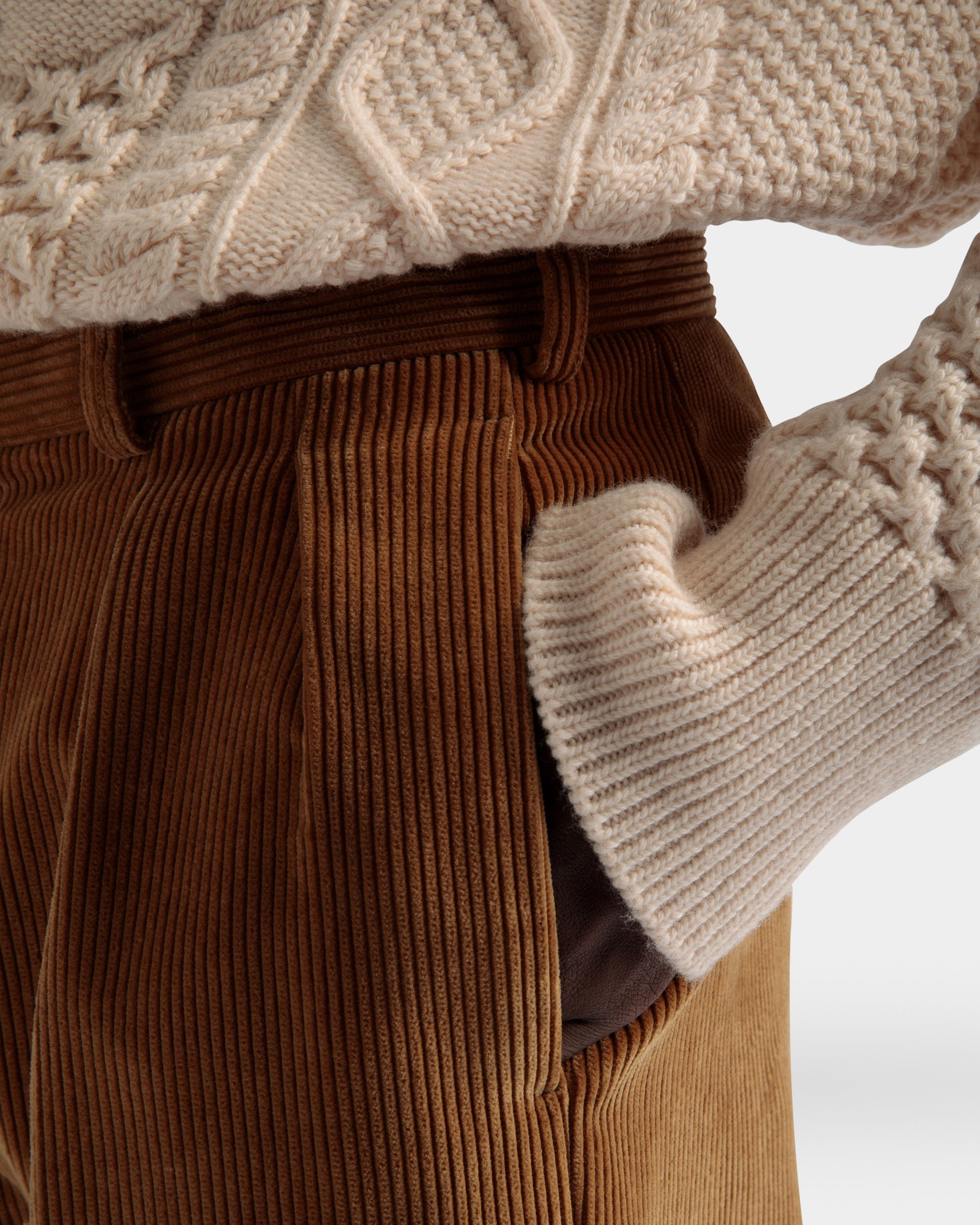 Bally Global - Corduroy Tailored Pants In Camel Cotton - Brown