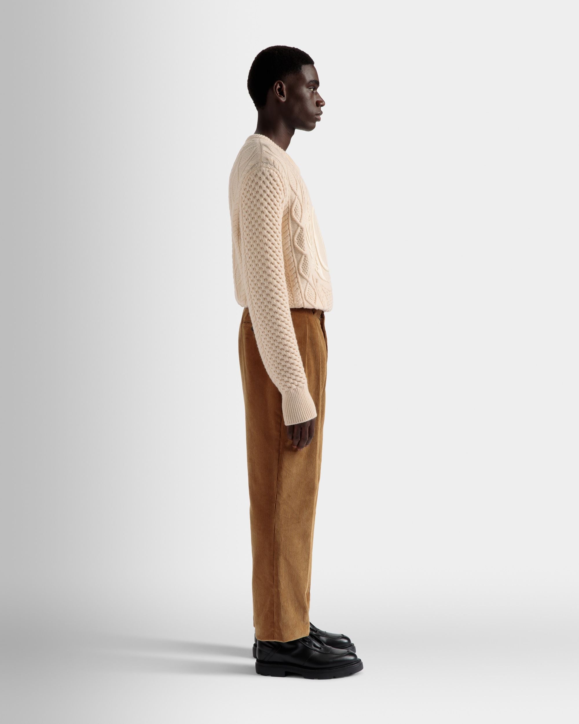 Bally Global - Corduroy Tailored Pants In Camel Cotton - Brown