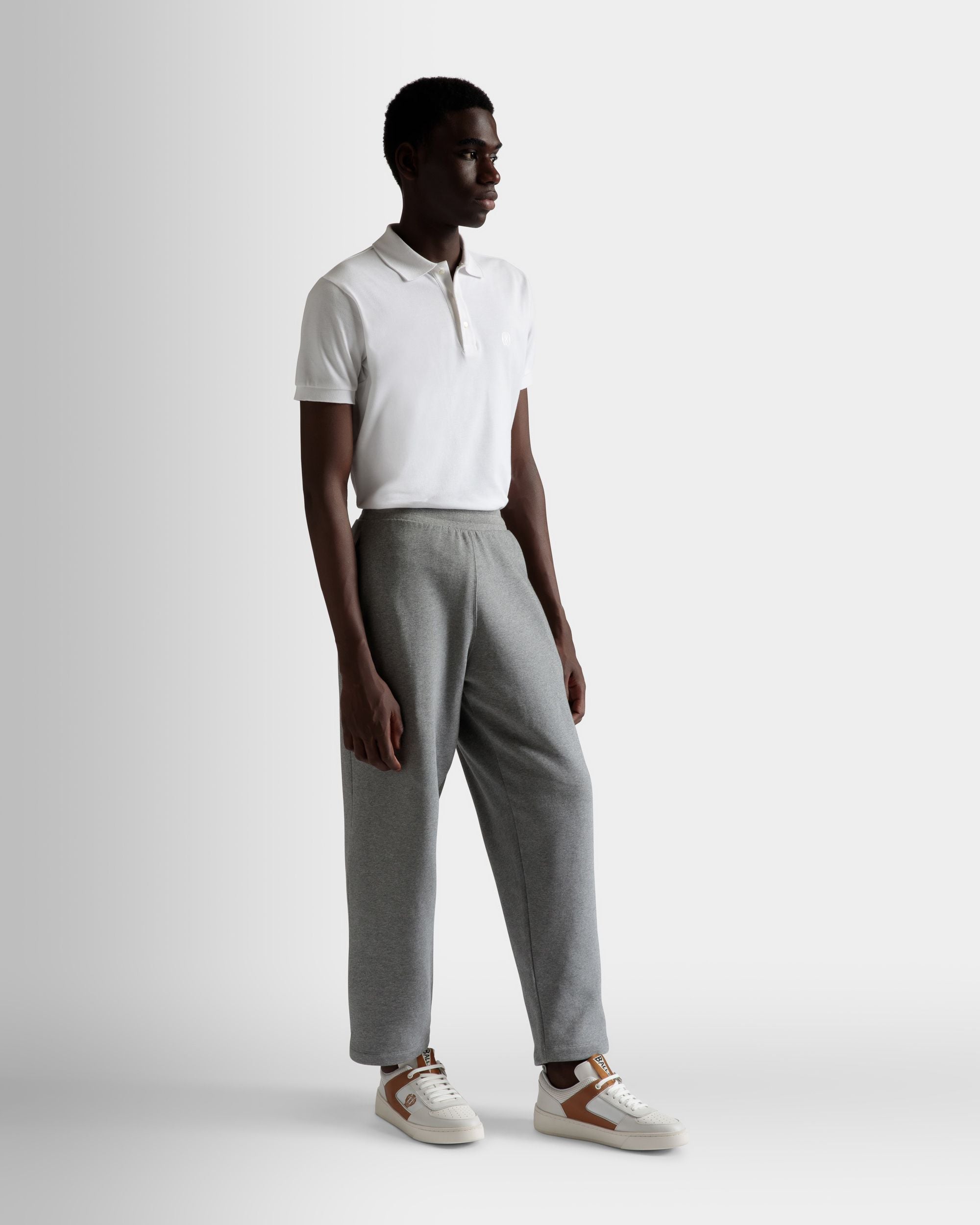 Bally Global - Drawstring Sweatpants In Gray Melange Cotton - Grey