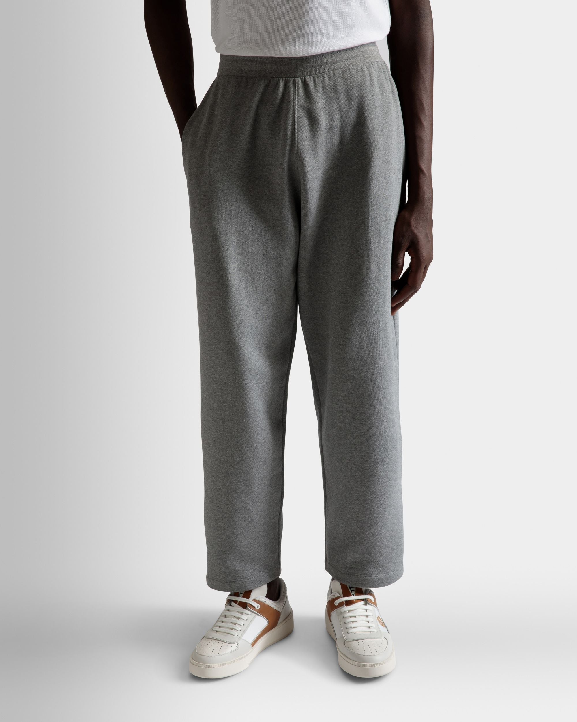 Bally Global - Drawstring Sweatpants In Gray Melange Cotton - Grey