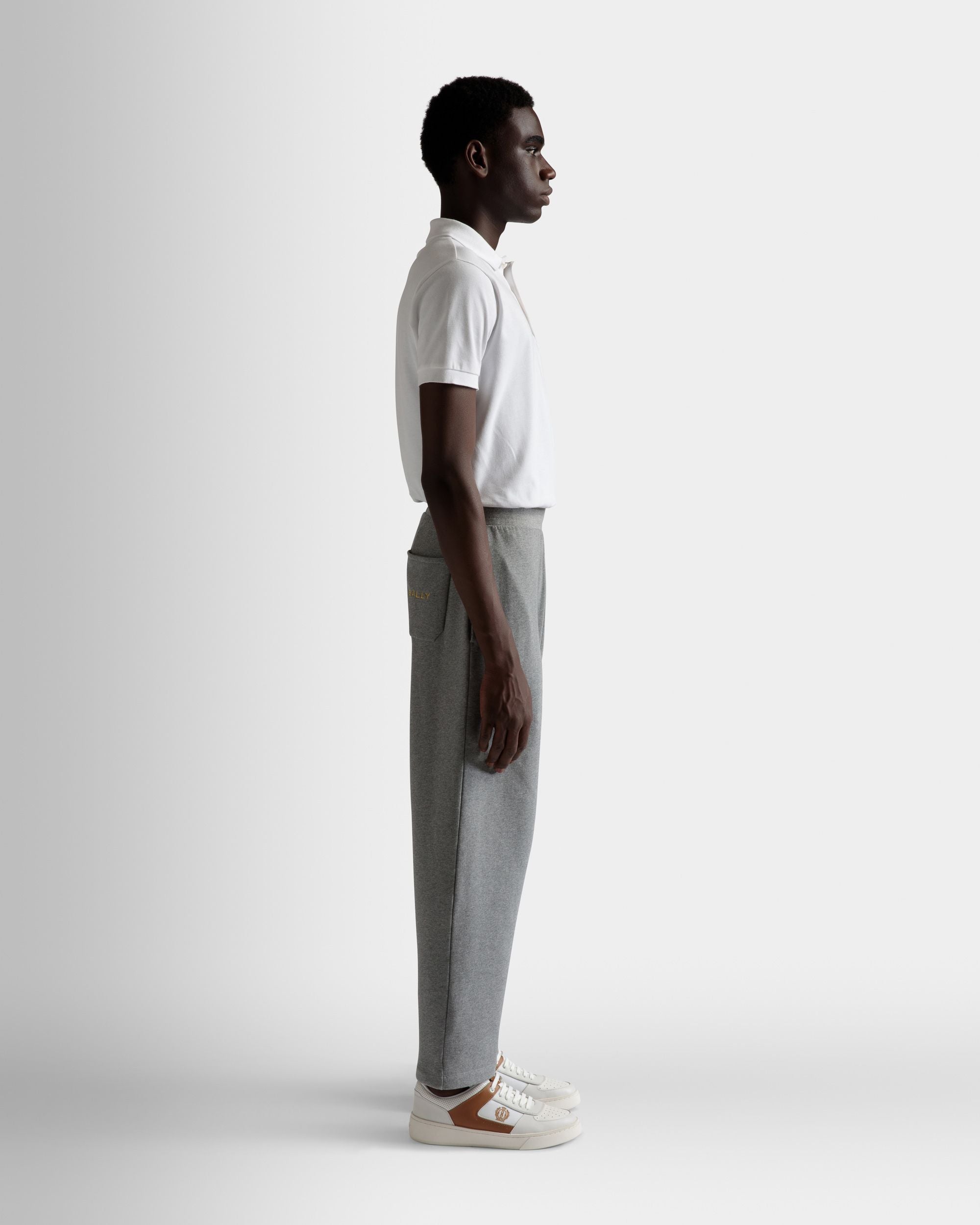 Bally Global - Drawstring Sweatpants In Gray Melange Cotton - Grey