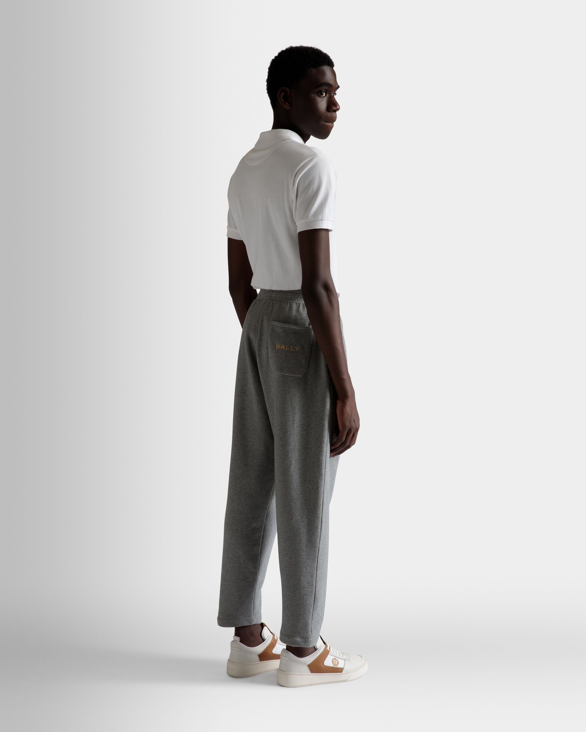 Bally Global - Drawstring Sweatpants In Gray Melange Cotton - Grey