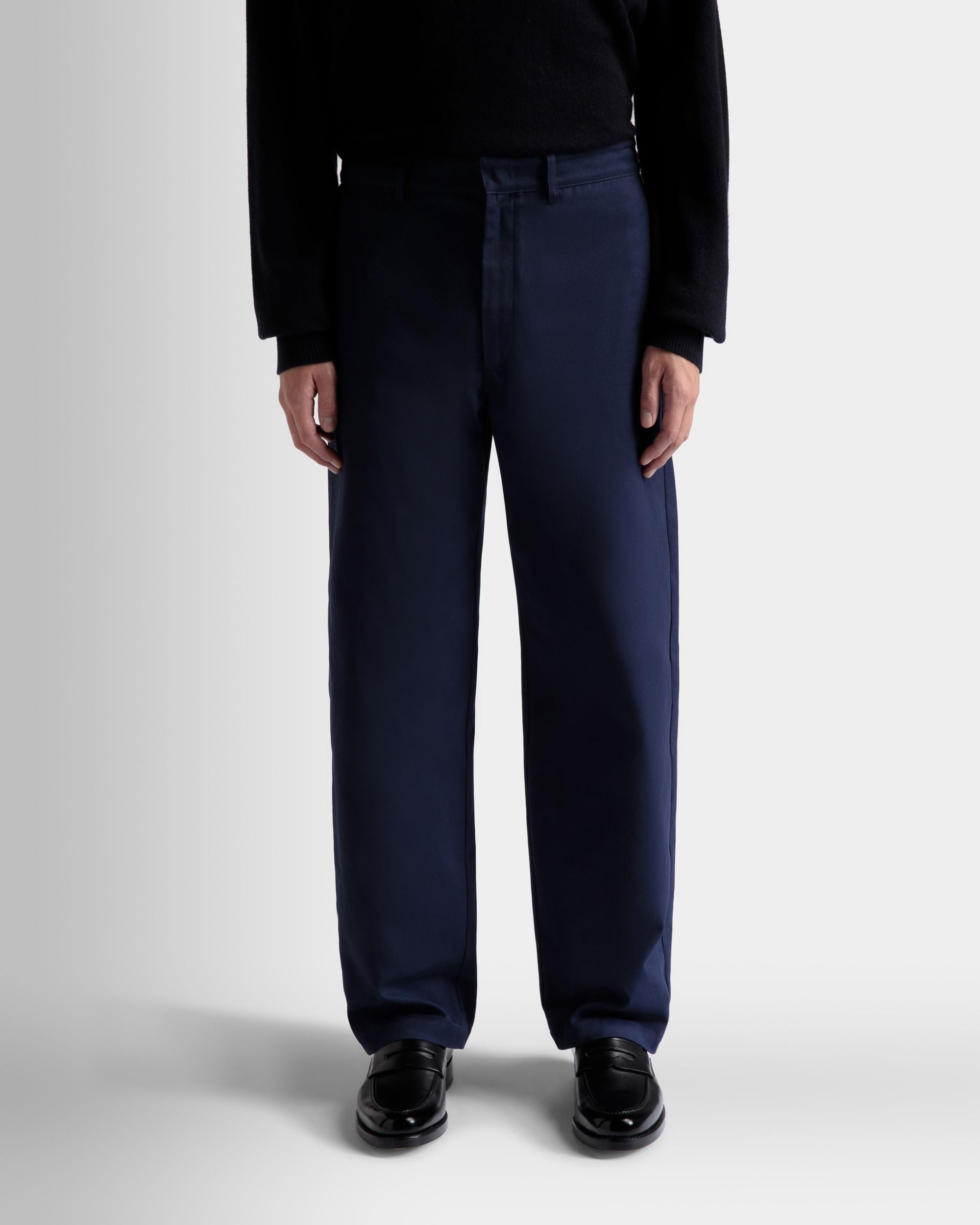 Bally Global - Pants in Dark Blue Cotton - Blue