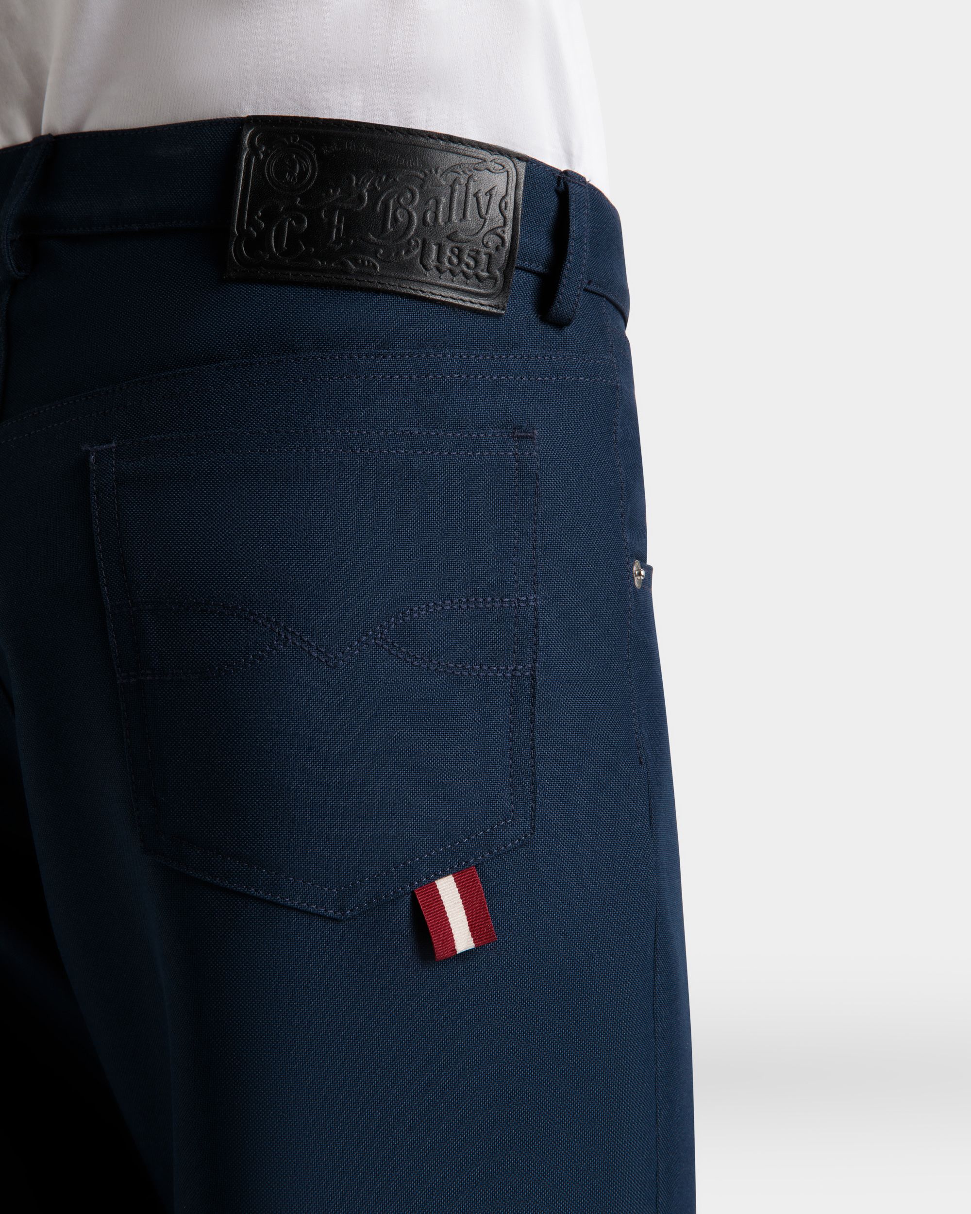 Bally Global - Pants In Dark Blue Synthetic Fabric - Blue