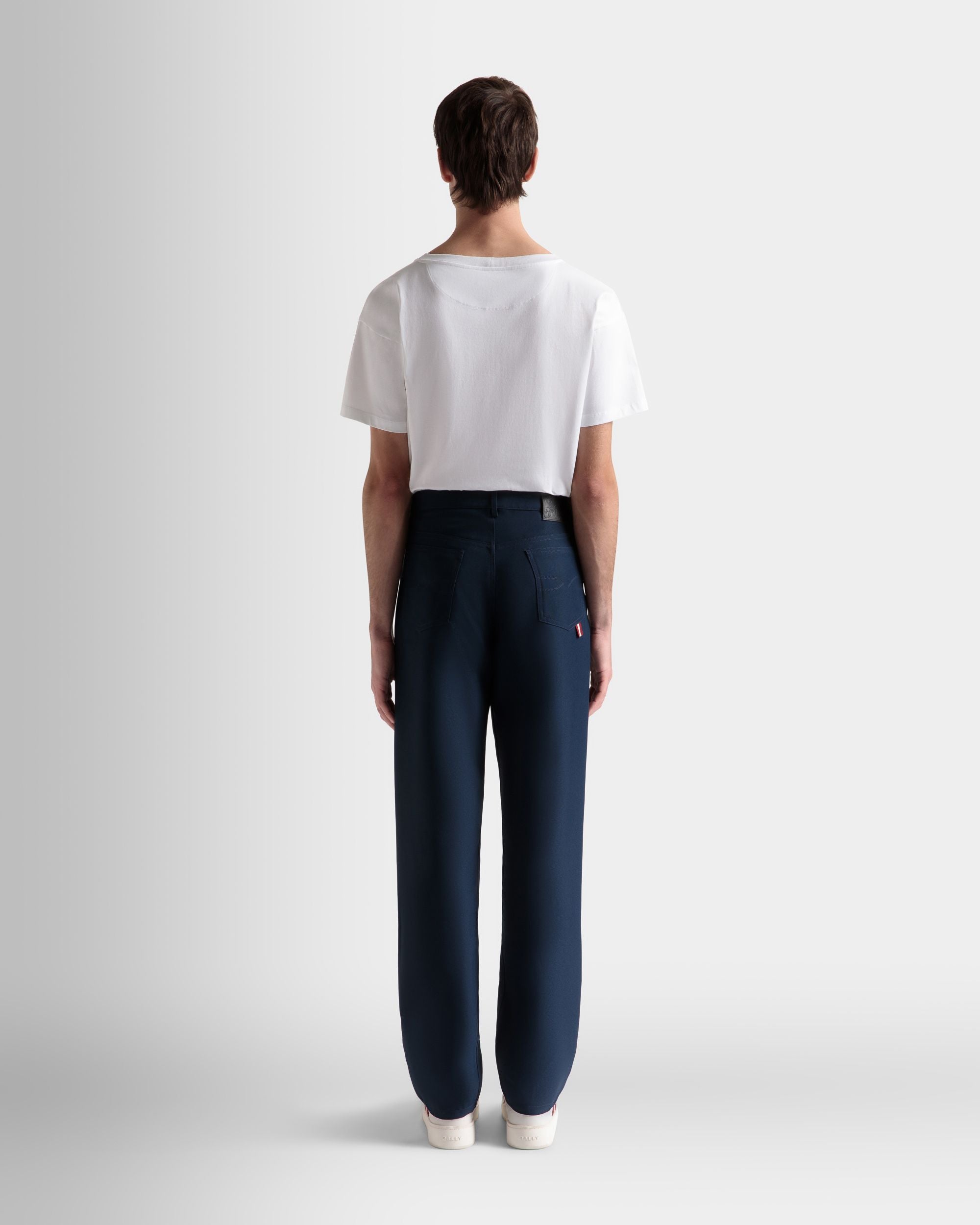 Bally Global - Pants In Dark Blue Synthetic Fabric - Blue
