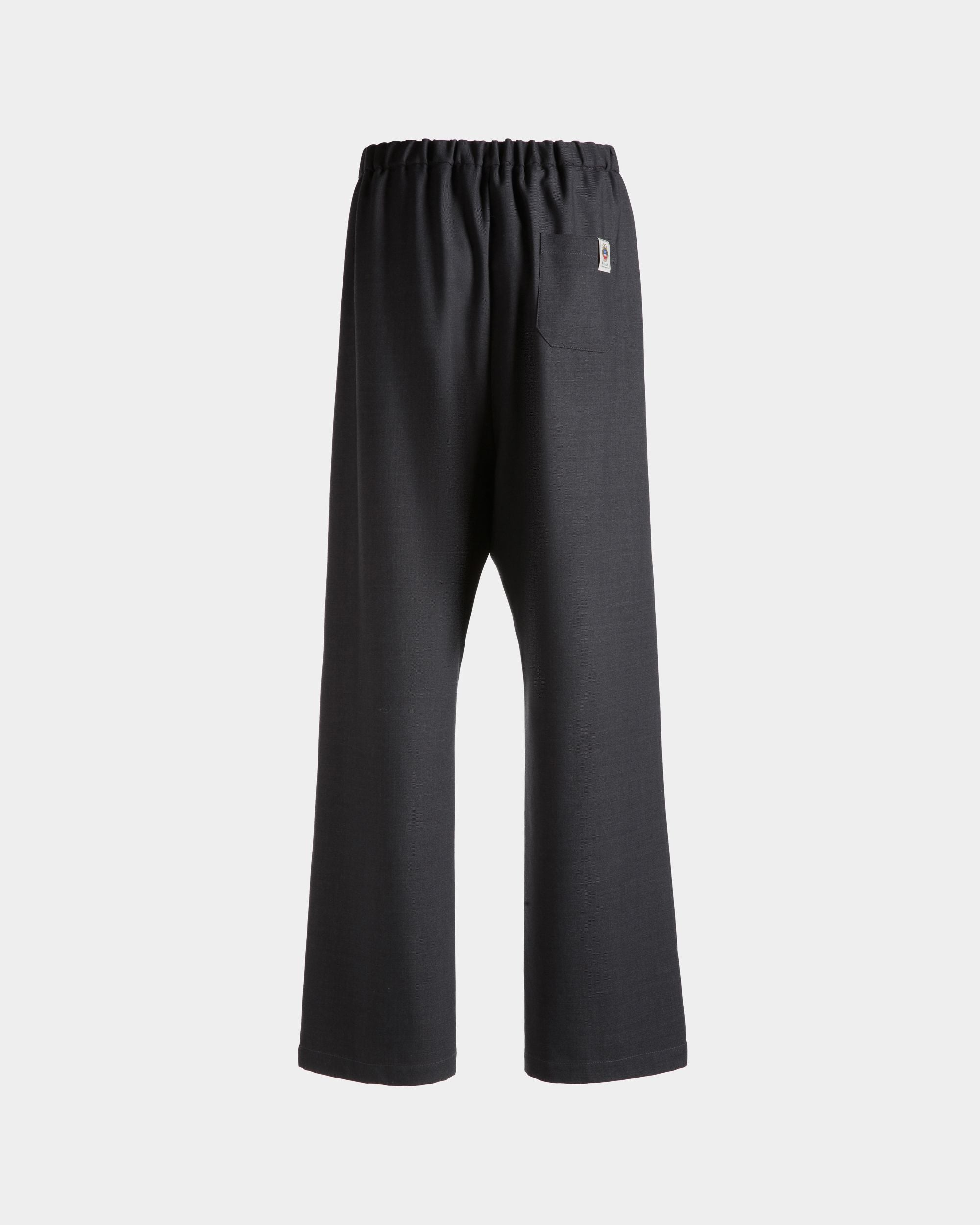 Bally Global - Loose Fit Pants in Dark Grey Wool Blend - Grey