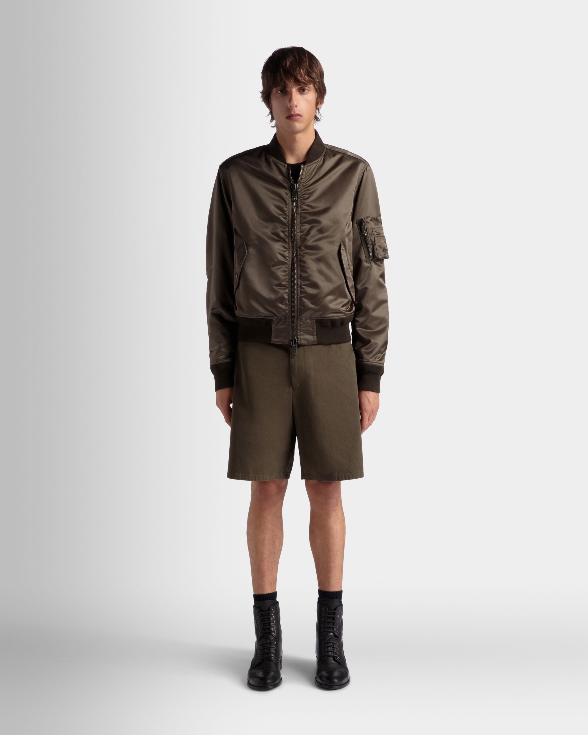 Bally Global - Adrien Brody Travel Collection Shorts In Military Green Cotton - Green