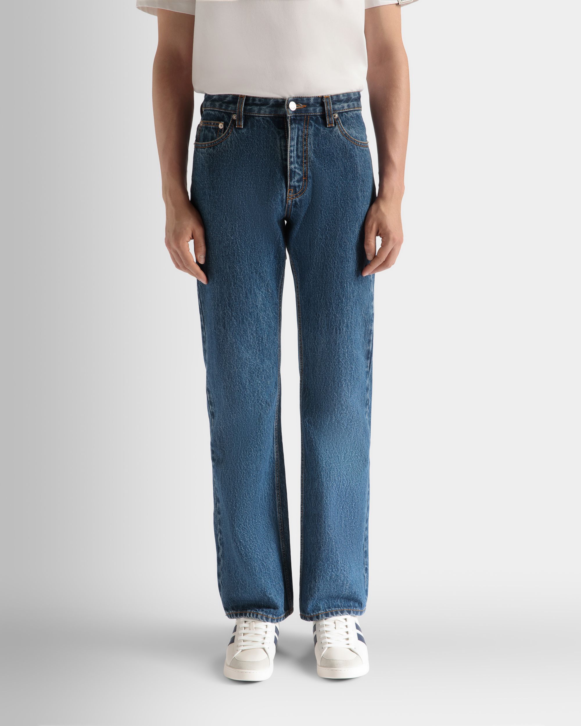 Bally Global - Denim Pants in Medium Blue Cotton - Blue