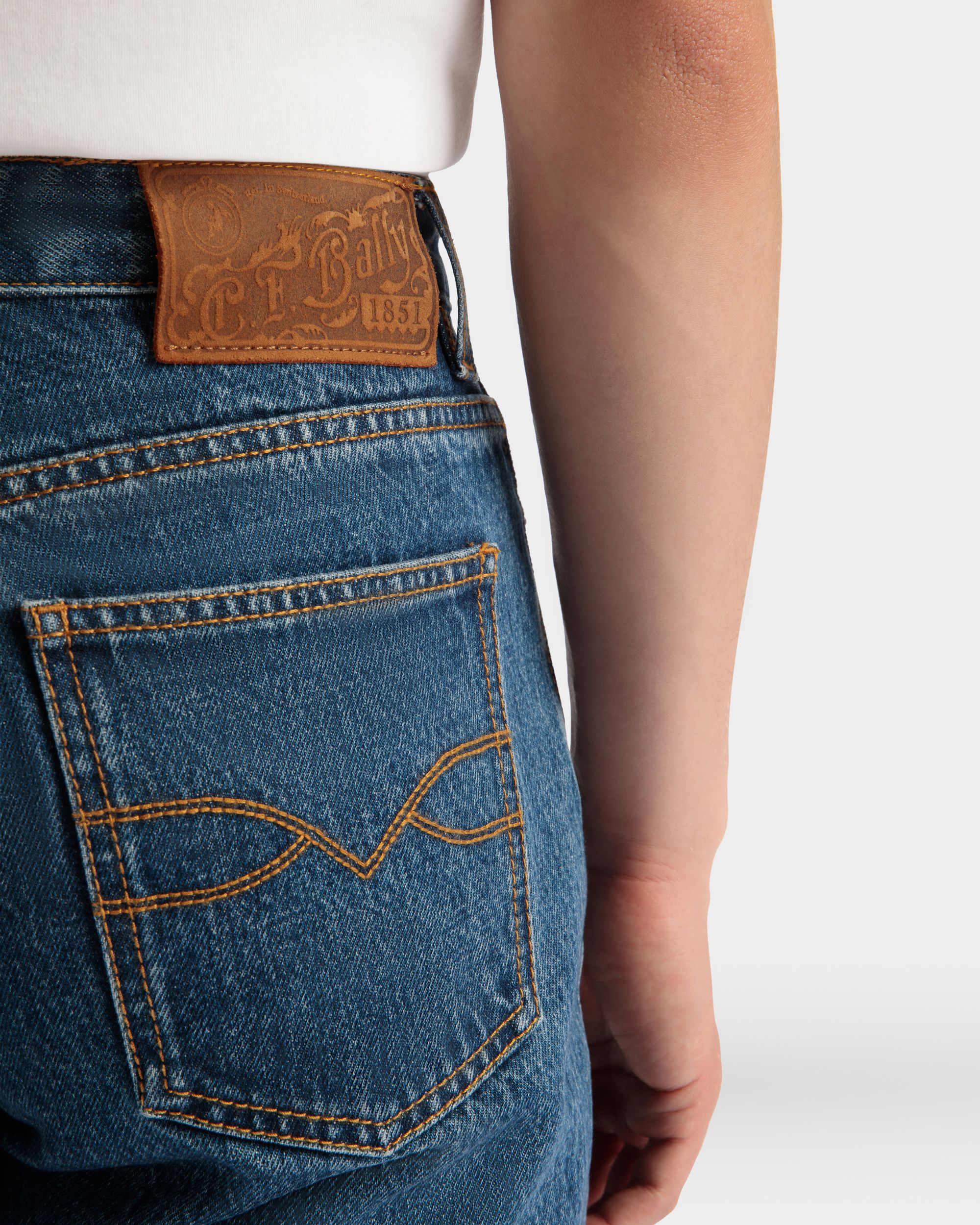 Bally Global - Denim Pants in Medium Blue Cotton - Blue
