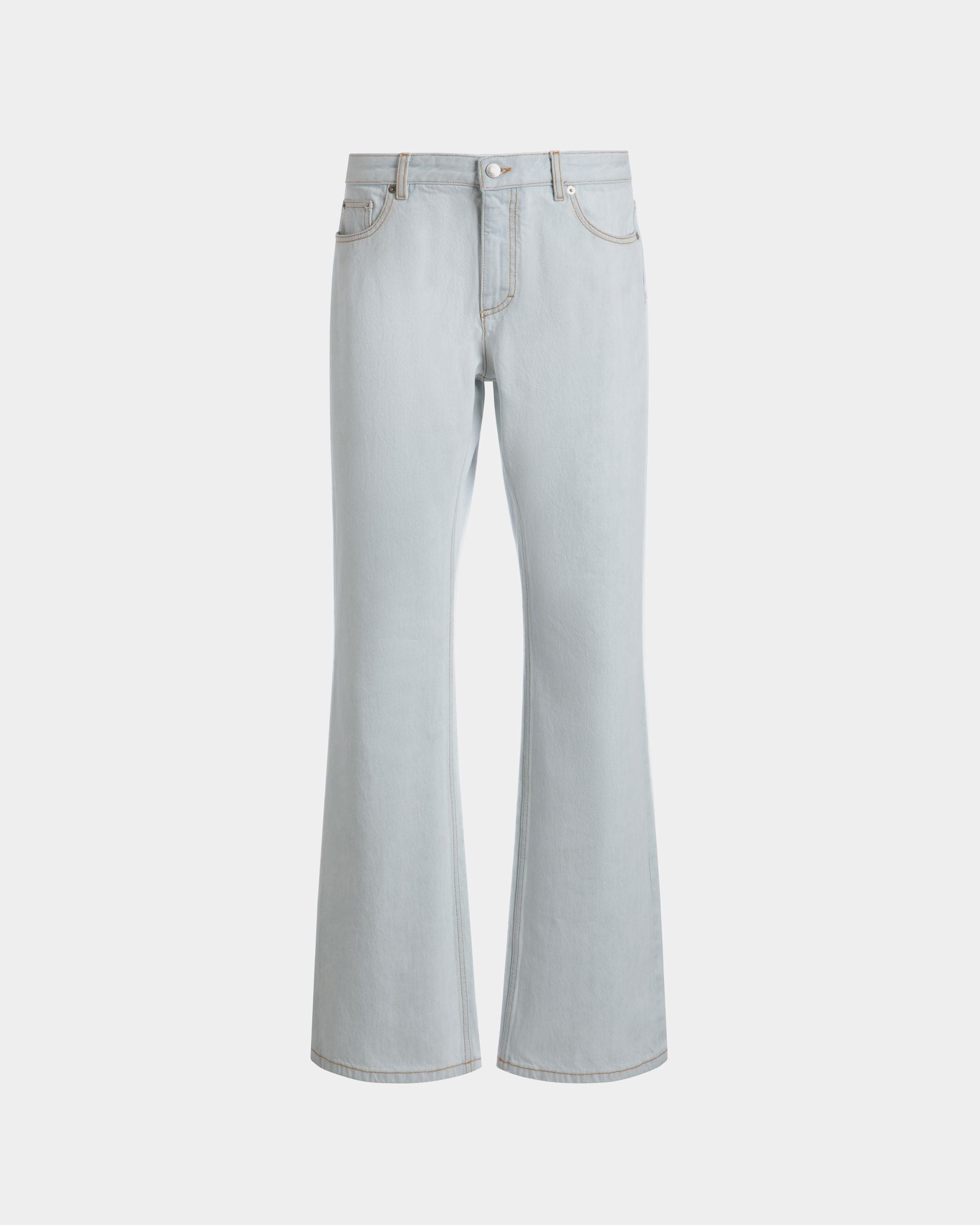 Bally Global - Flared Denim Pants in Light Blue Cotton - Blue