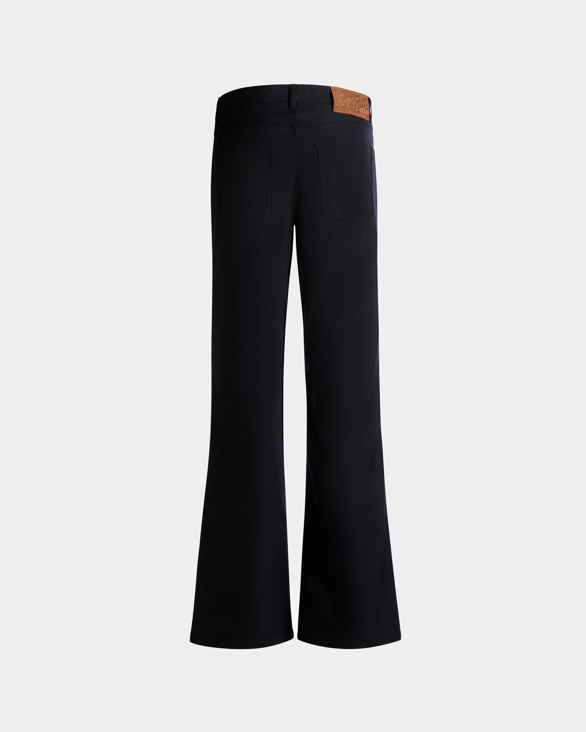 Bally Global - Pants in Navy Blue Wool Blend - Blue