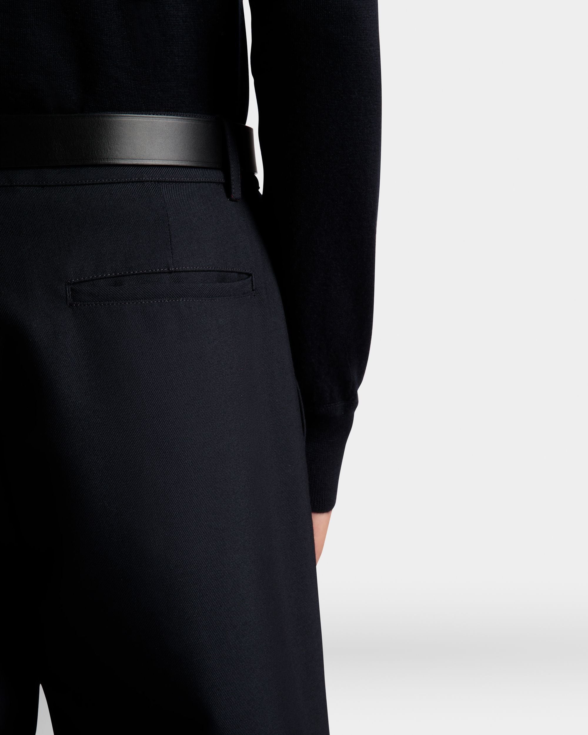 Bally Global - Adrien Brody Travel Collection Chino Pants In Navy Blue Wool Blend - Blue