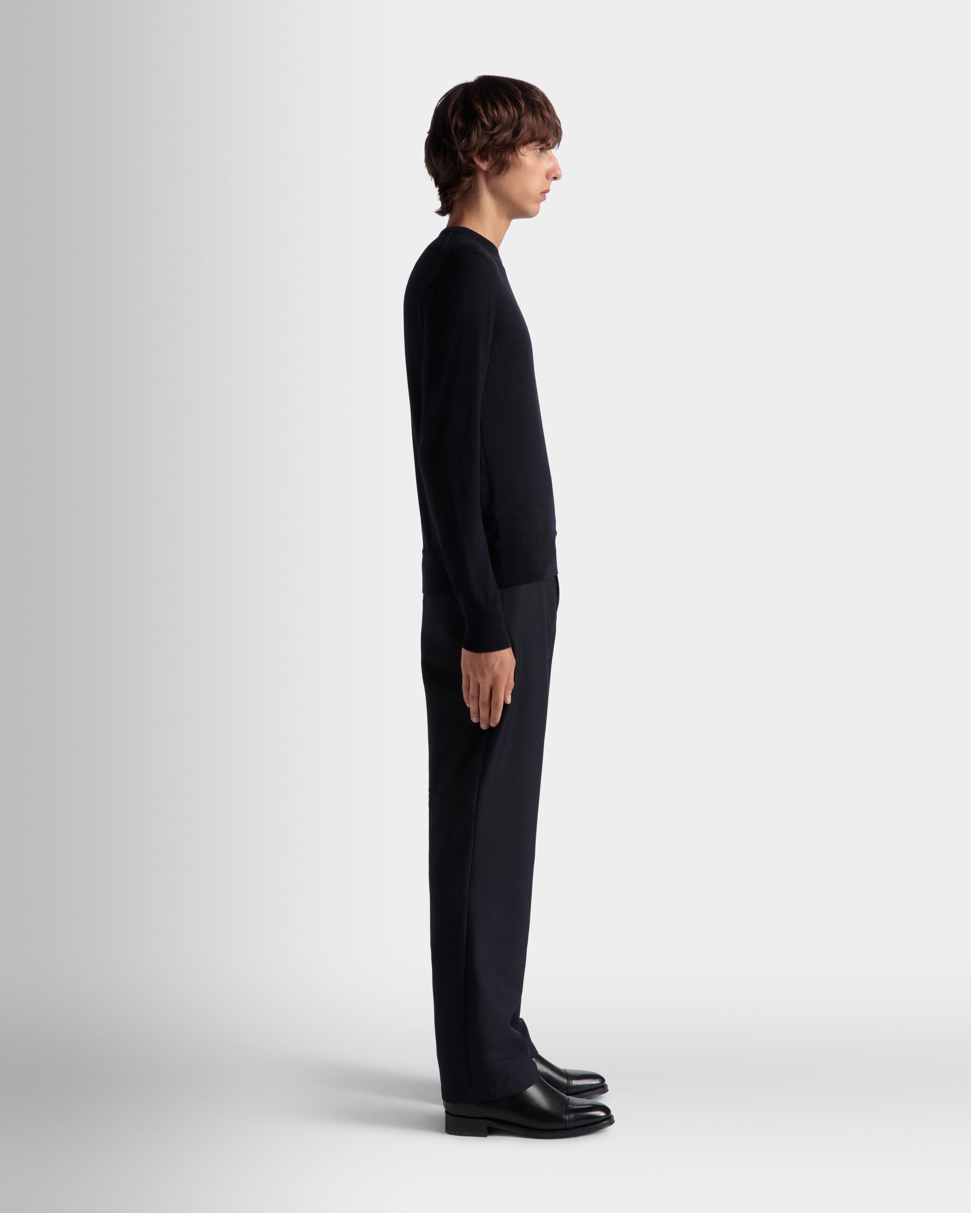 Bally Global - Adrien Brody Travel Collection Chino Pants In Navy Blue Wool Blend - Blue