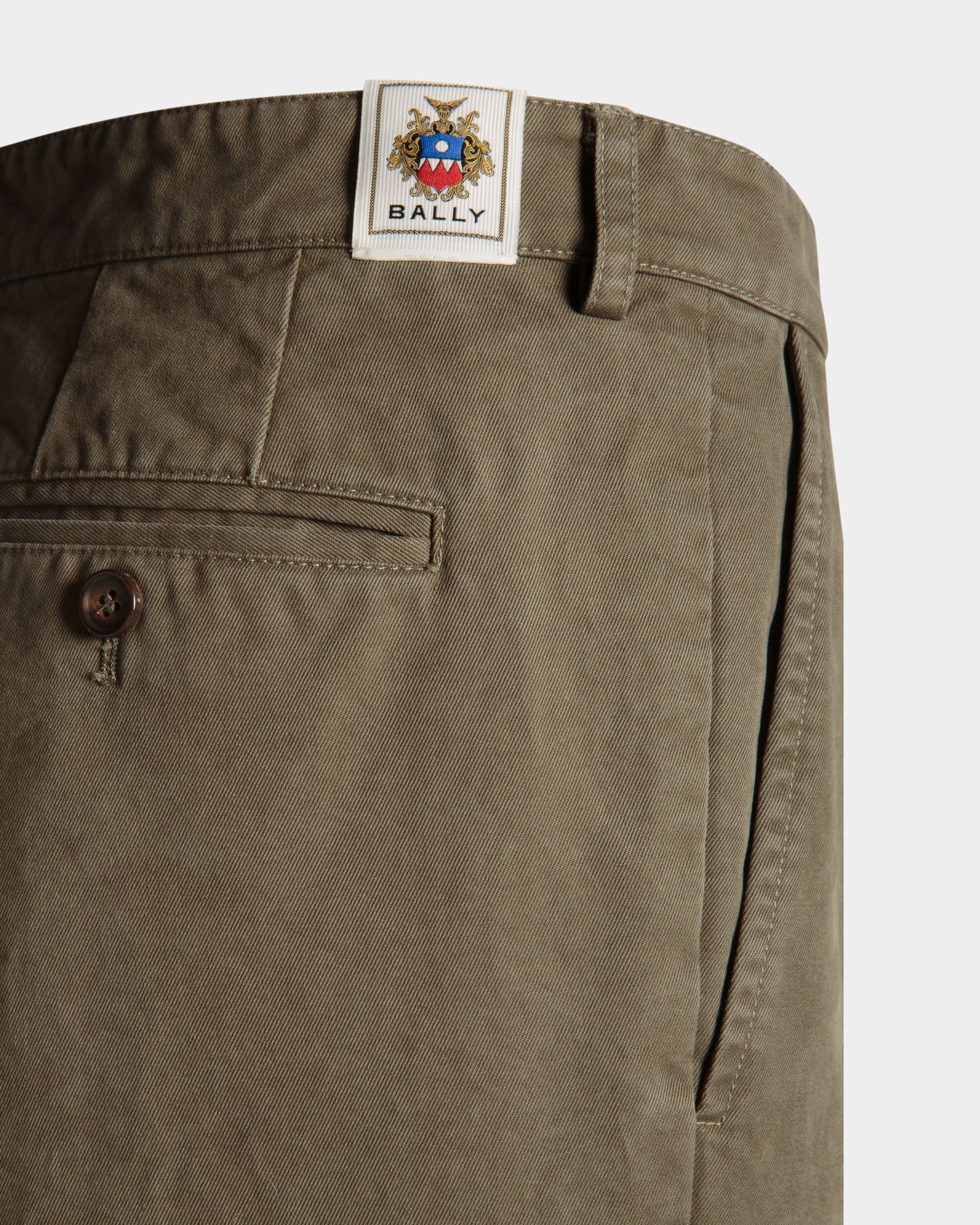 Bally Global - Regular Pleated Pants In Military Green Cotton - Green