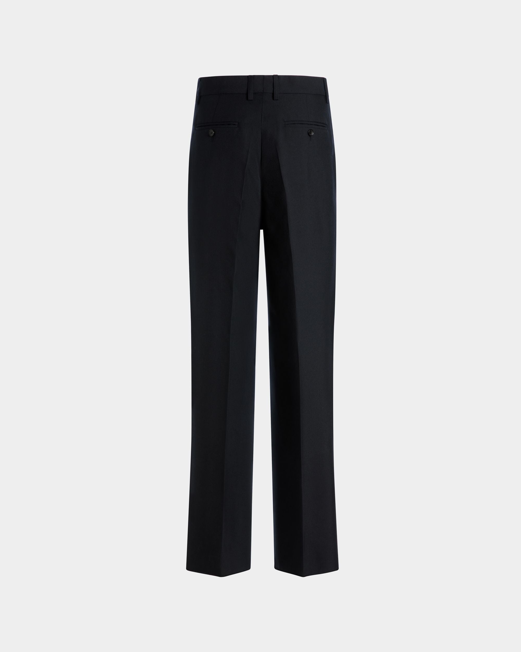 Bally Global - Tailored Pants in Navy Blue Wool Blend - Blue