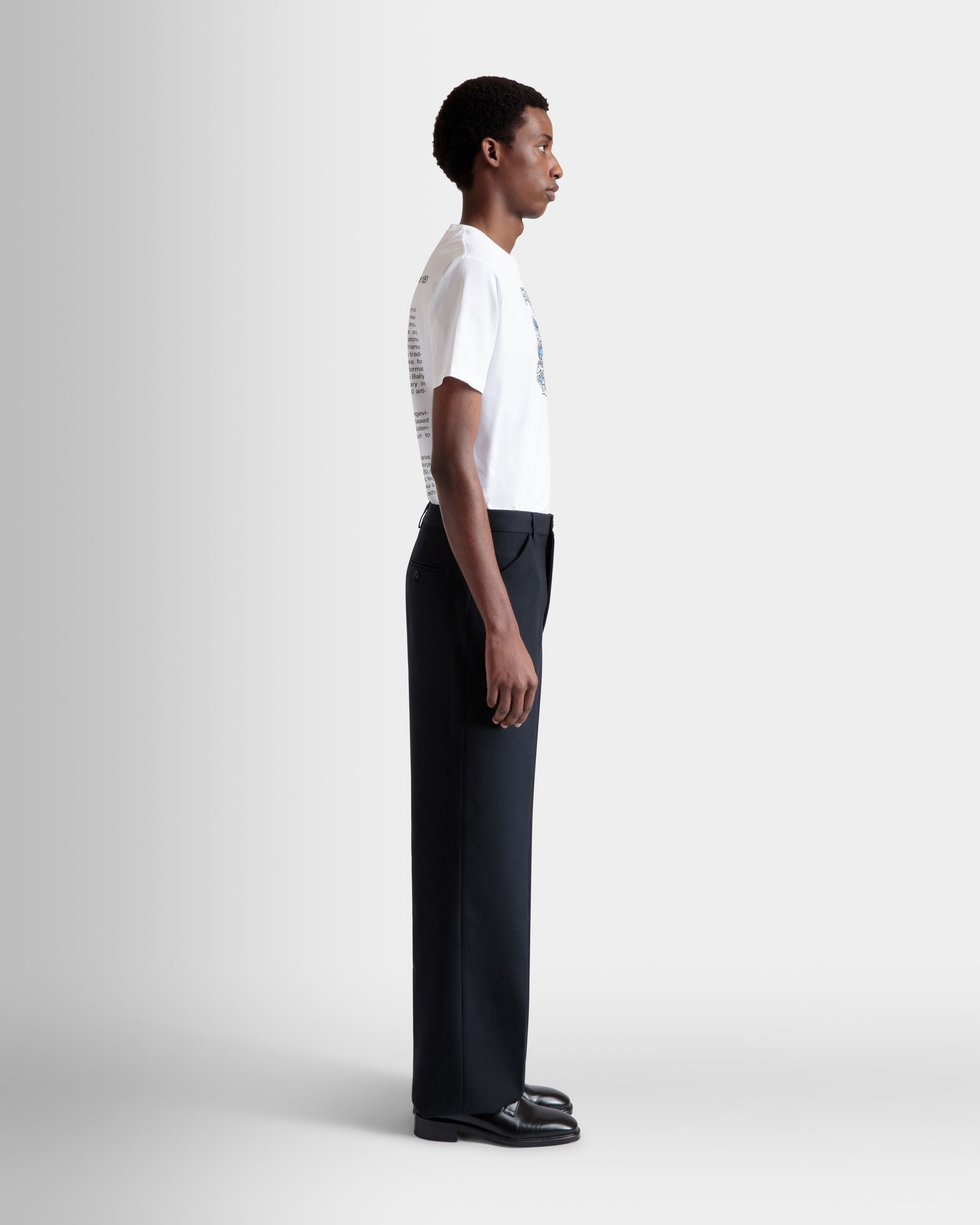 Bally Global - Pantalón Acampanado De Lana Navy Blue - Azul