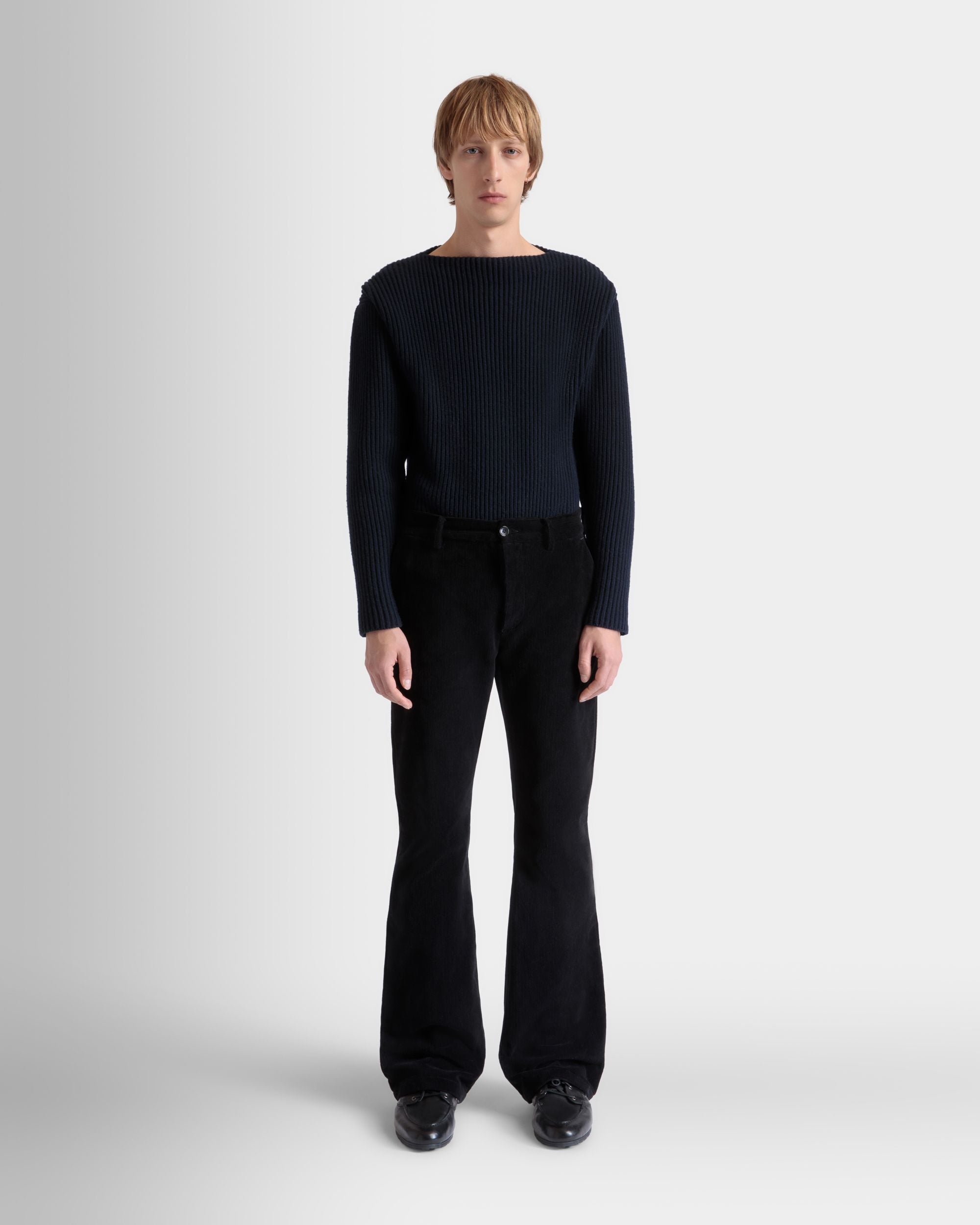 Bally Global - Flared Pants In Black Cotton Corduroy - Black