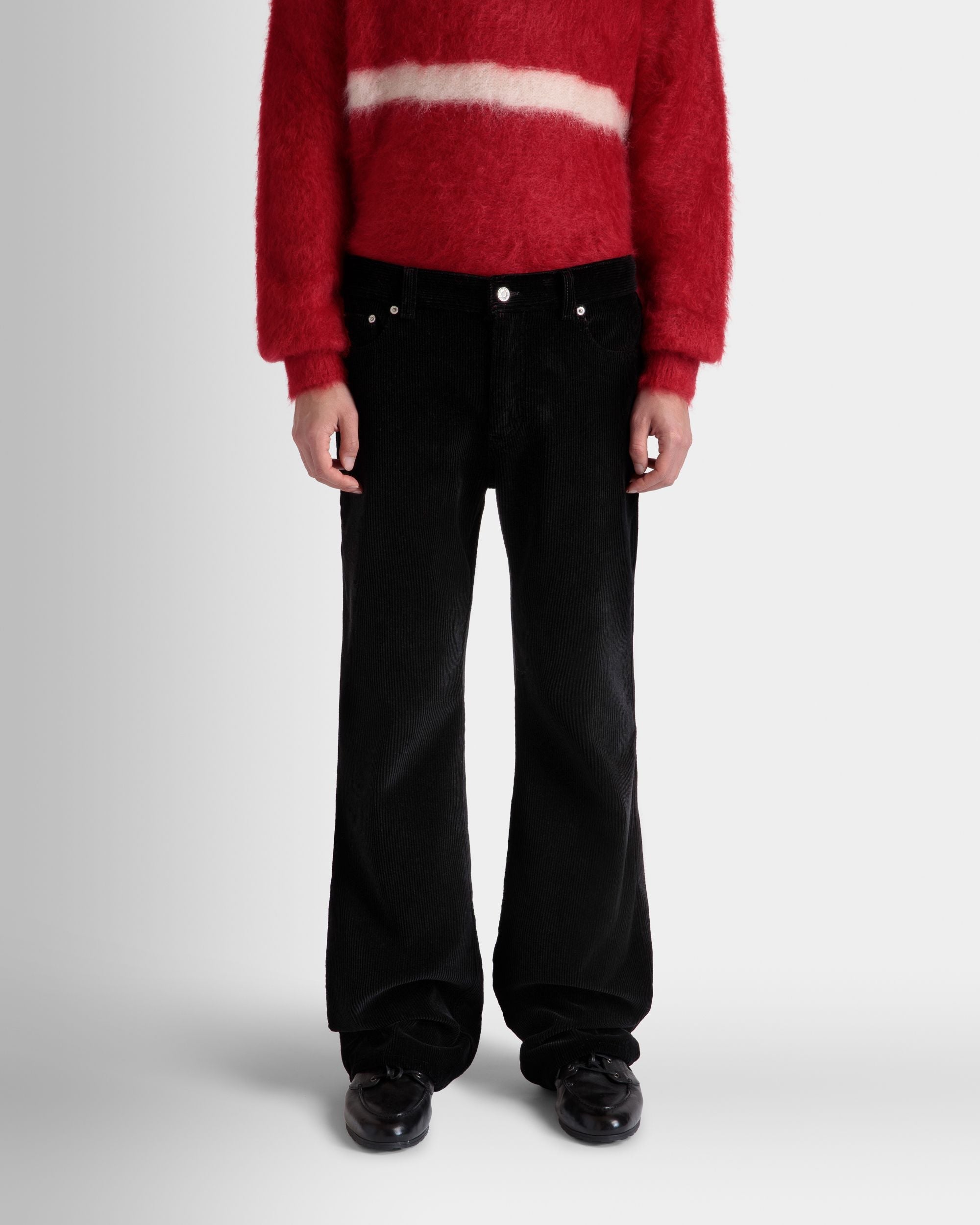 Bally Global - Denim Pants In Black Cotton Corduroy - Black