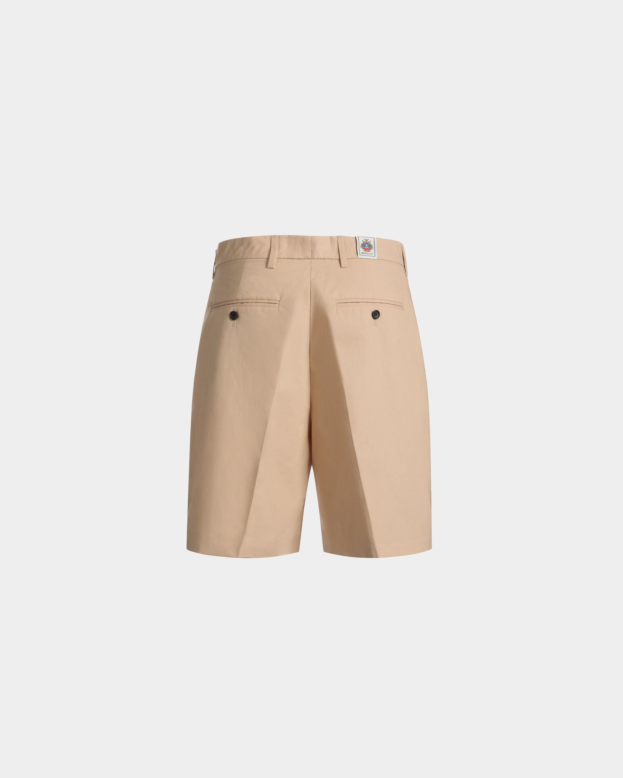Bally Global - Pleated Shorts in Cream Cotton Blend - Beige