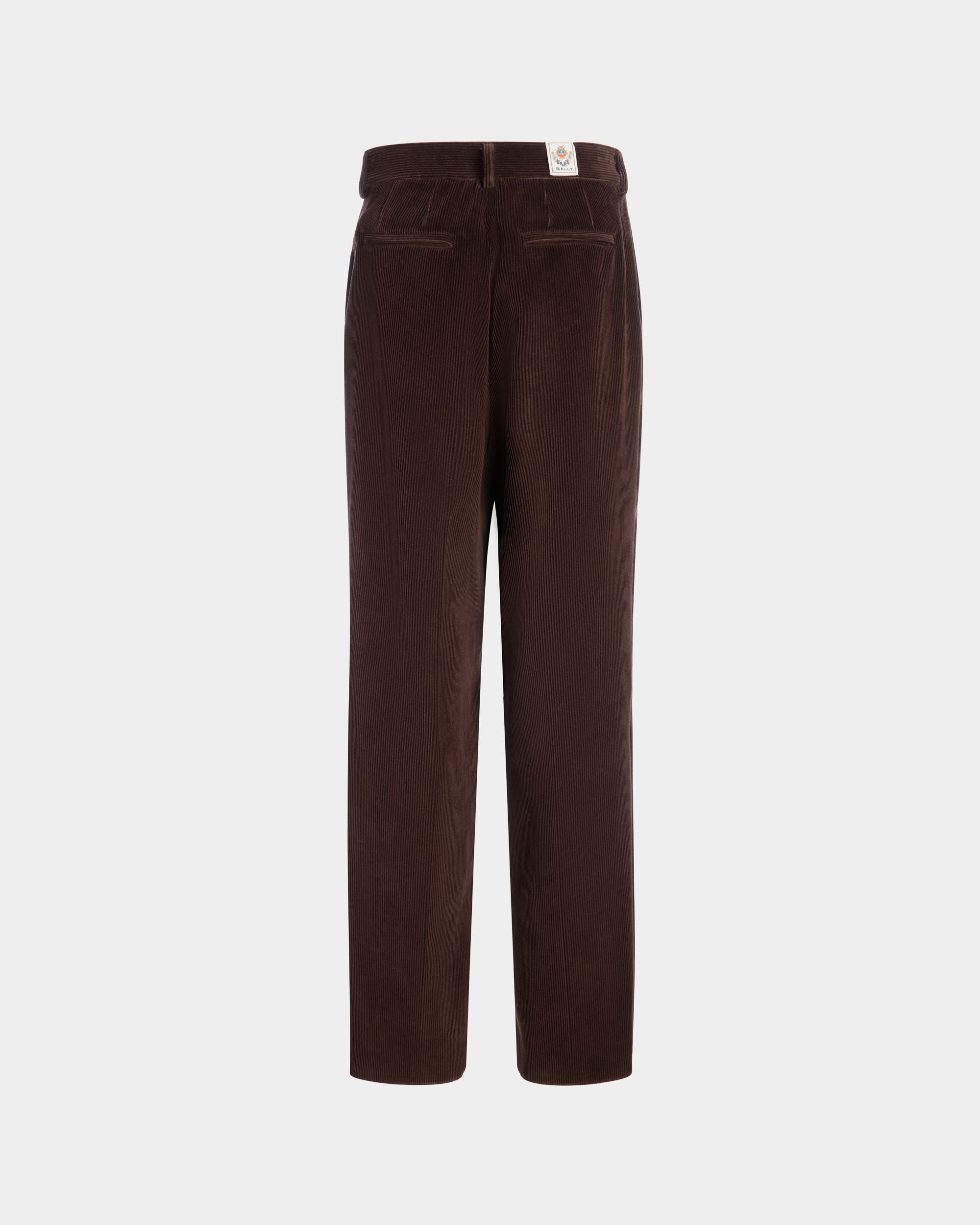 Bally Global - Winter Capsule Pleated Pants in Ebano Cotton Corduroy - Brown