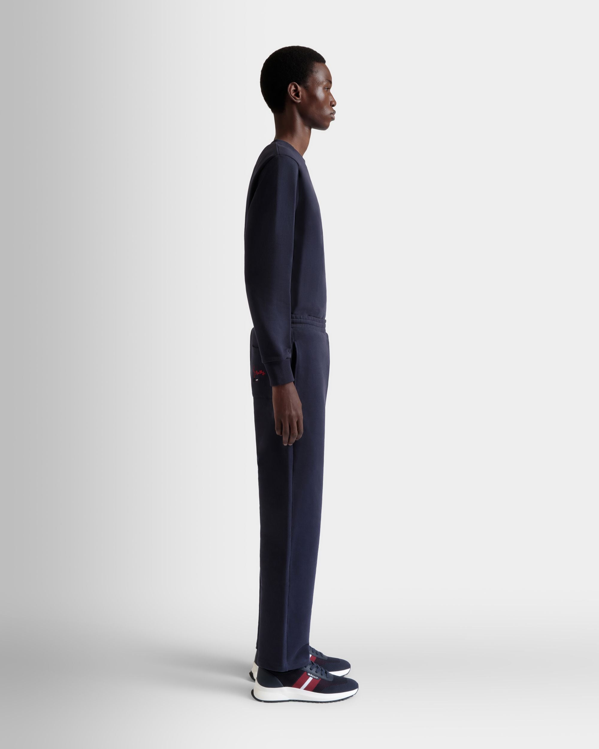 Bally Global - Pantalón De Chándal De Algodón Navy Blue - Azul