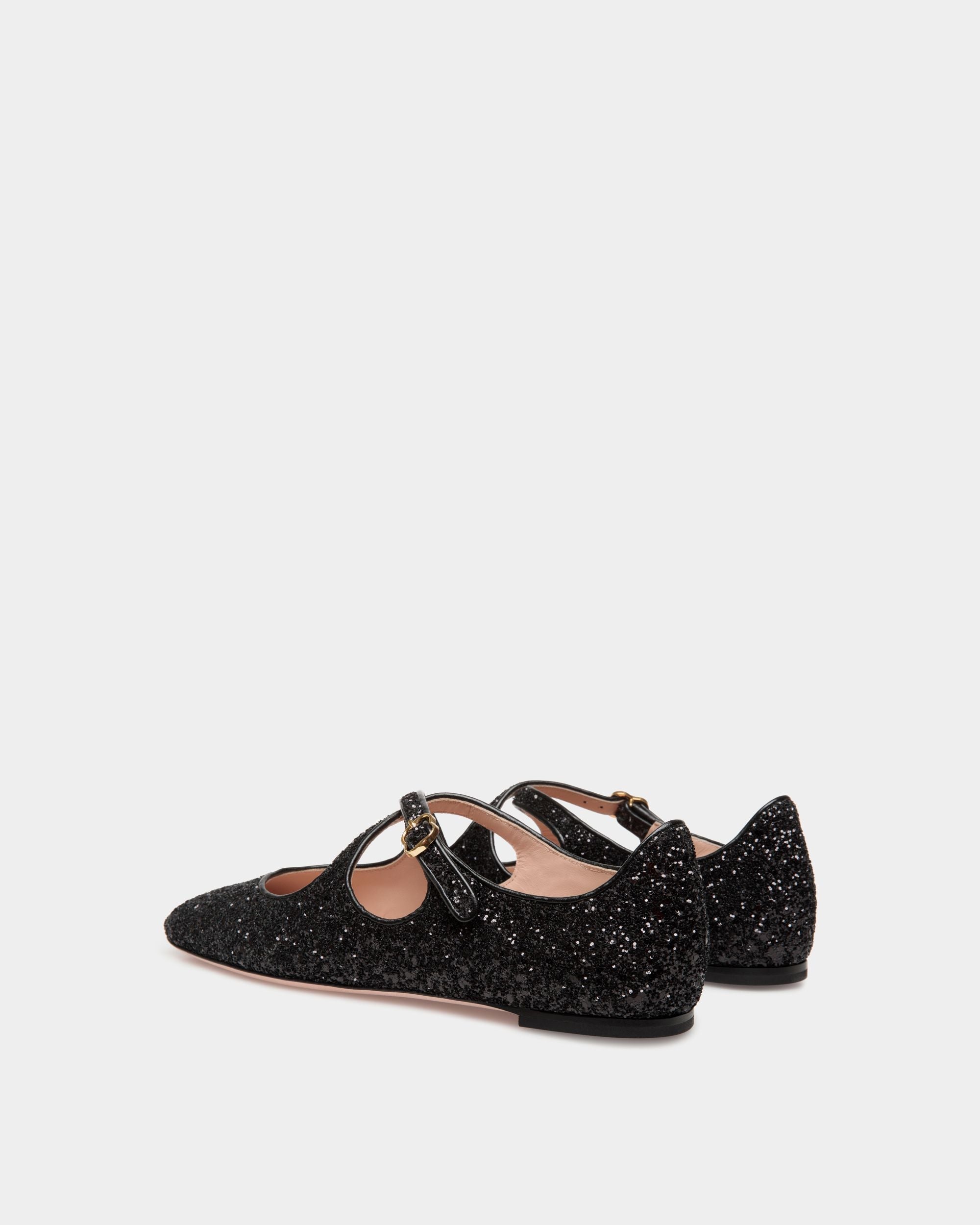 Bally Global - Ballyrina Flat in Black Glitter - Noir