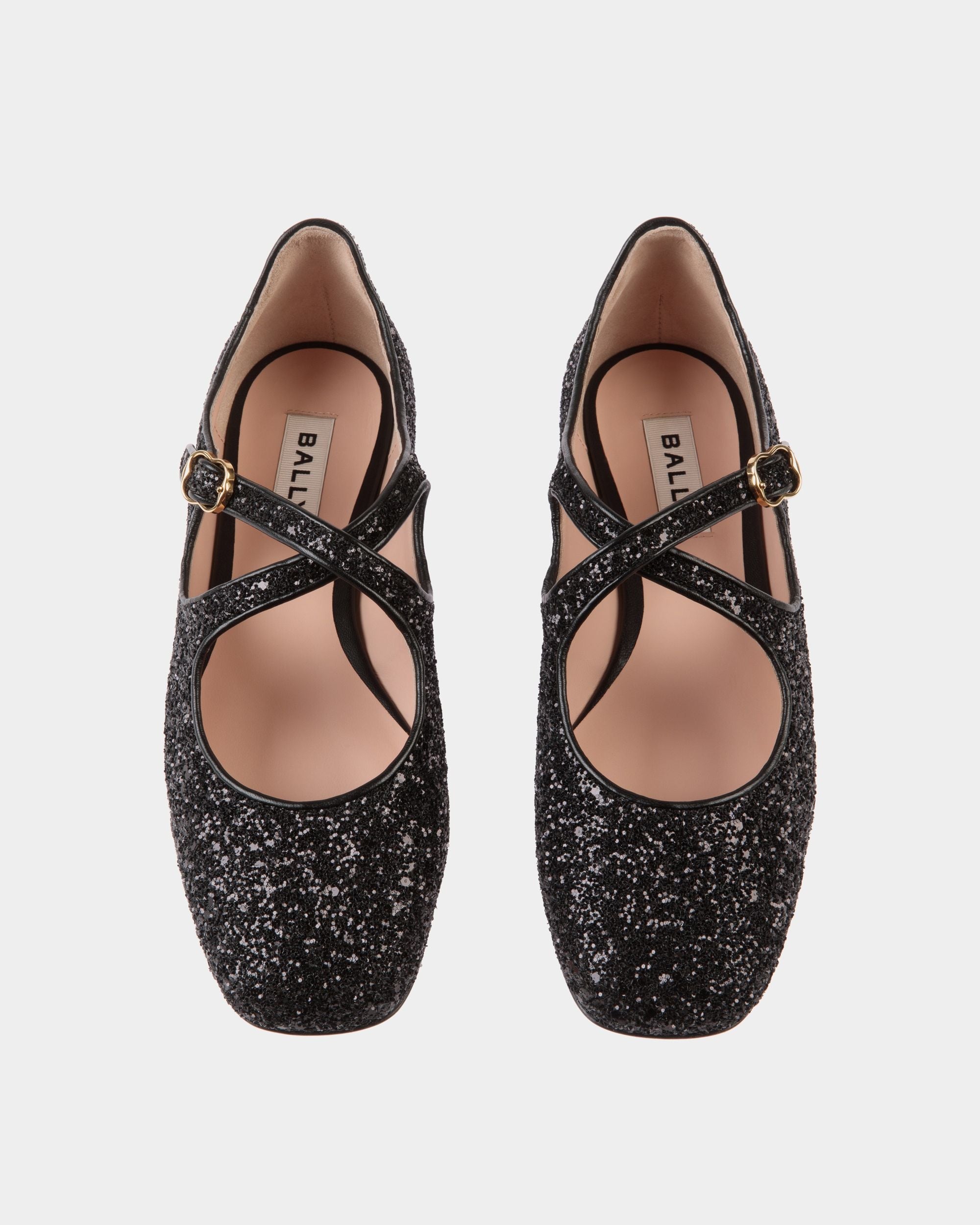 Bally Global - Ballyrina Flat in Black Glitter - Noir