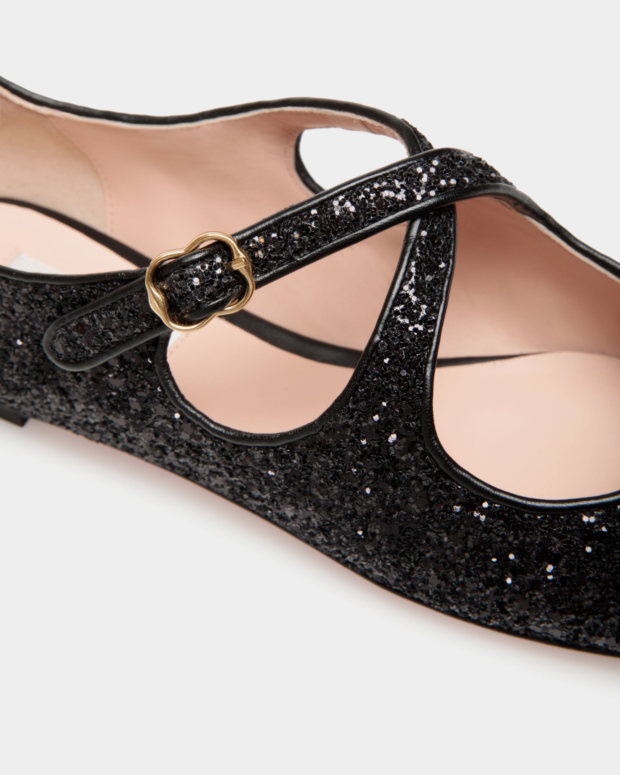 Bally Global - Ballyrina Flat in Black Glitter - Noir