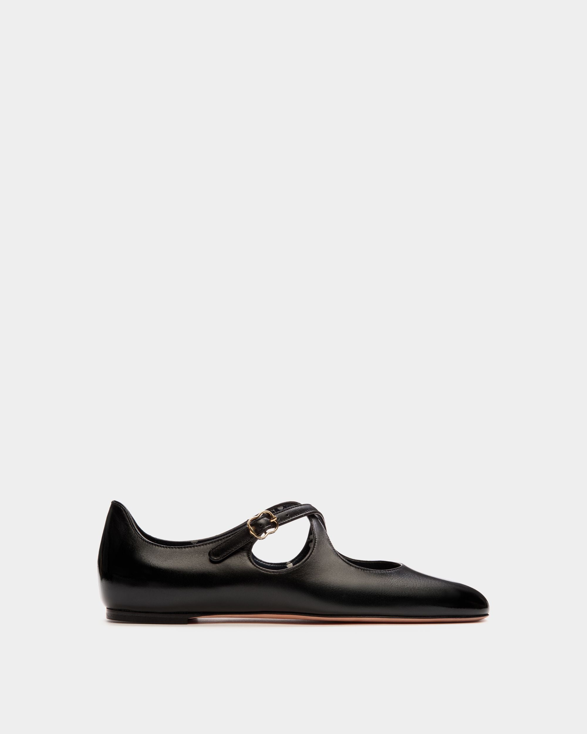 Bally Global - Ballyrina Flat in Black Leather - Black