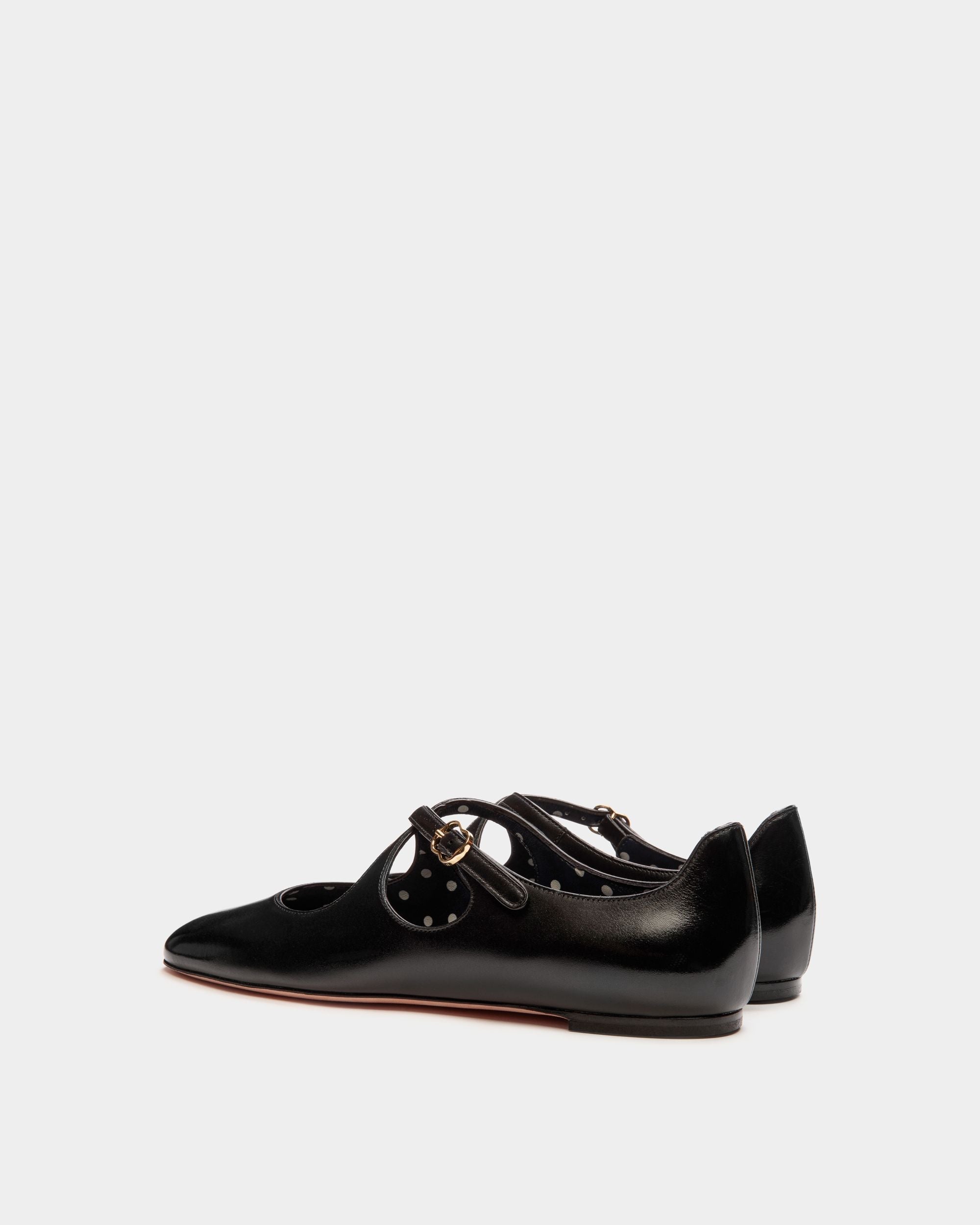 Bally Global - Ballyrina Flat in Black Leather - Black