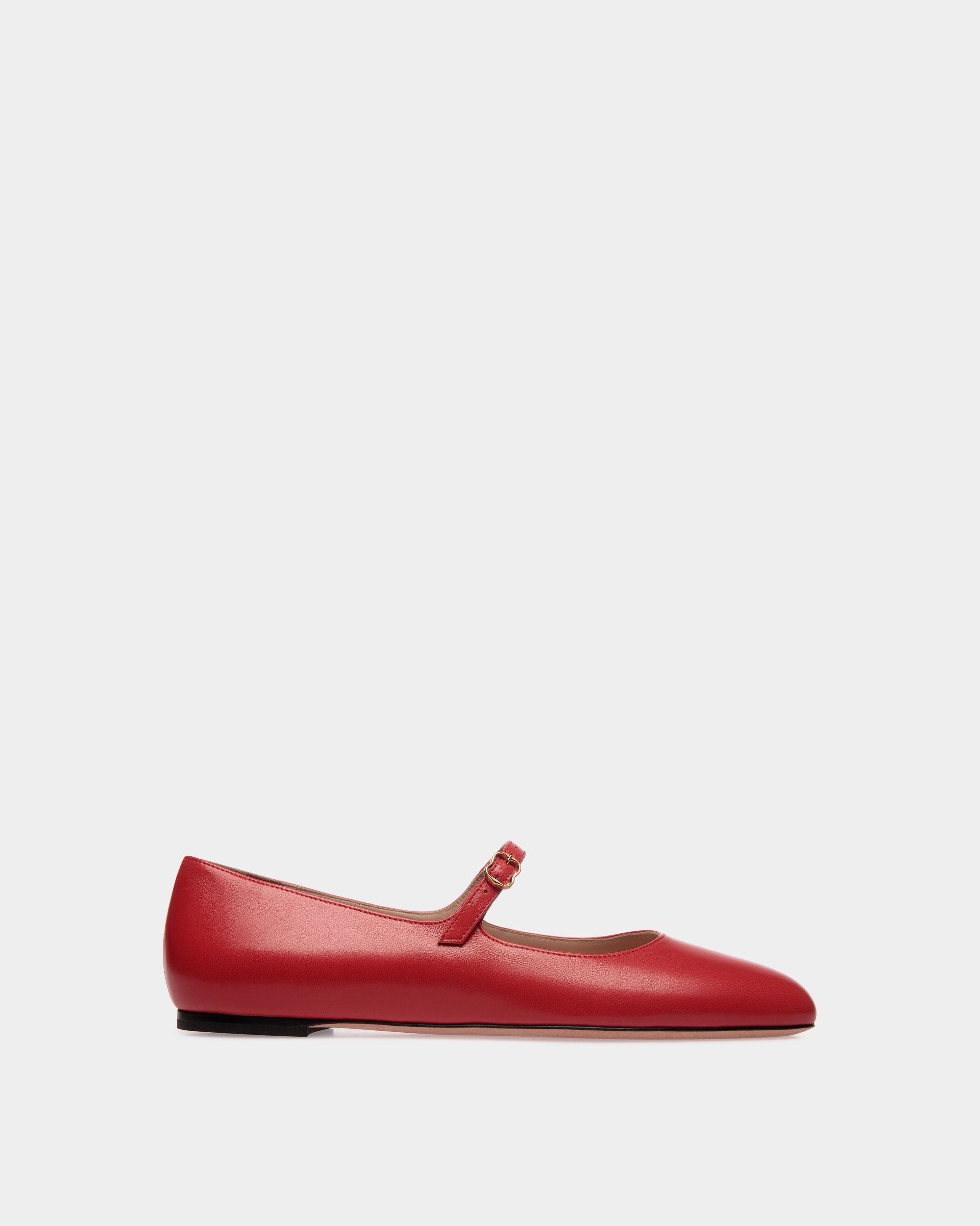 Bally Global - Zapato Plano Ballyrina De Piel Candy Red - Rojo