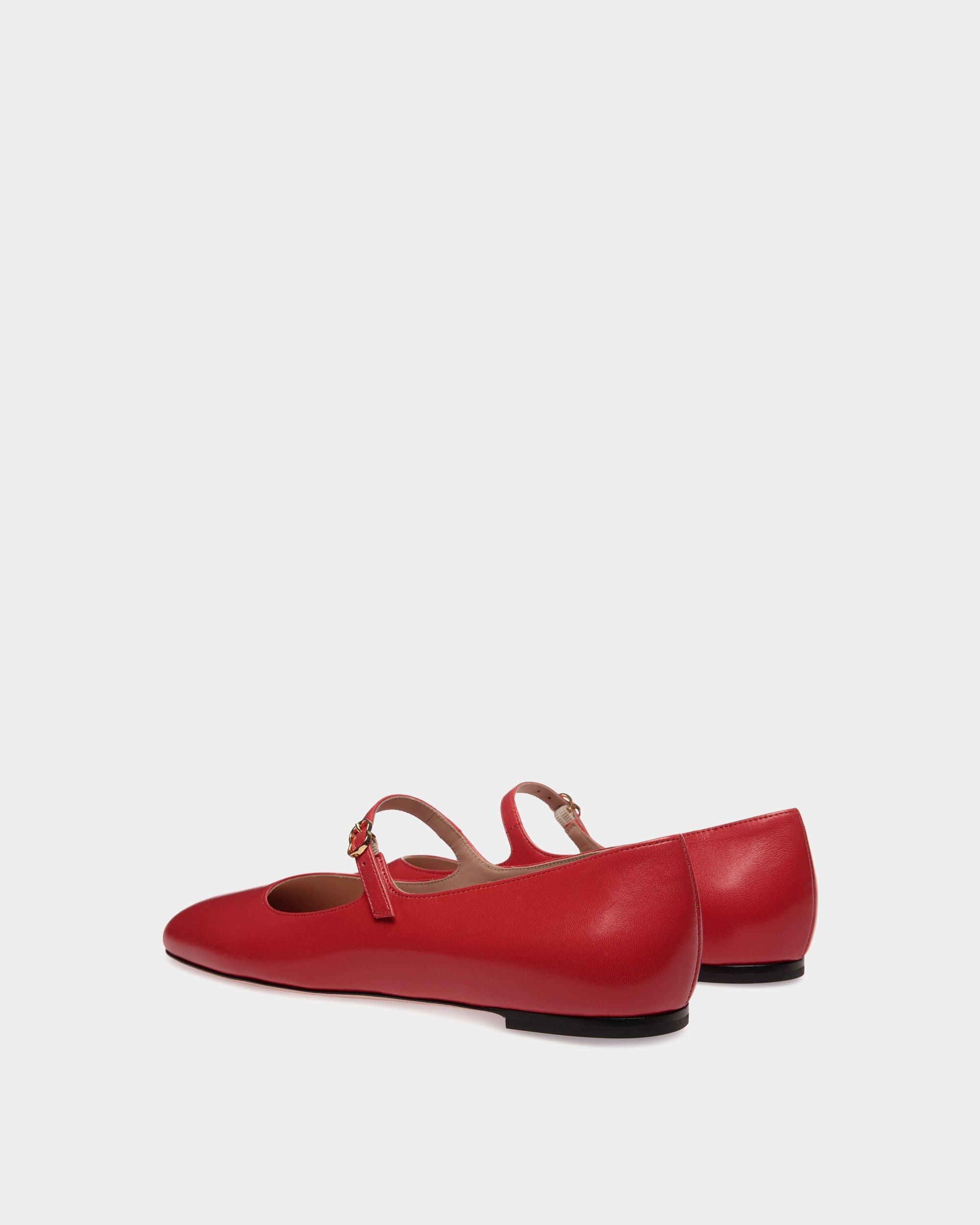 Bally Global - Zapato Plano Ballyrina De Piel Candy Red - Rojo